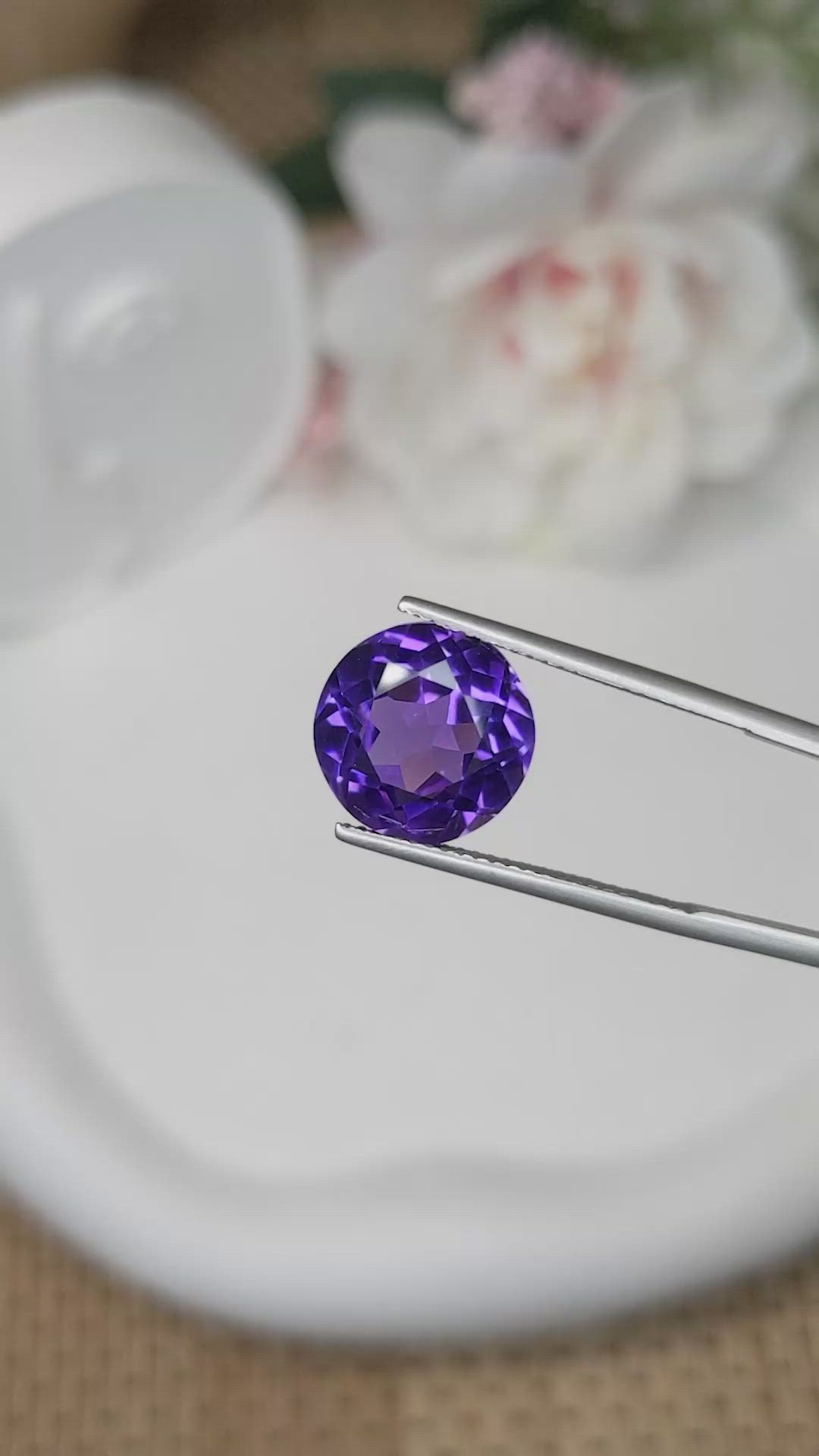 6.38 Ct. Purple Amethyst from Brazil Size Video