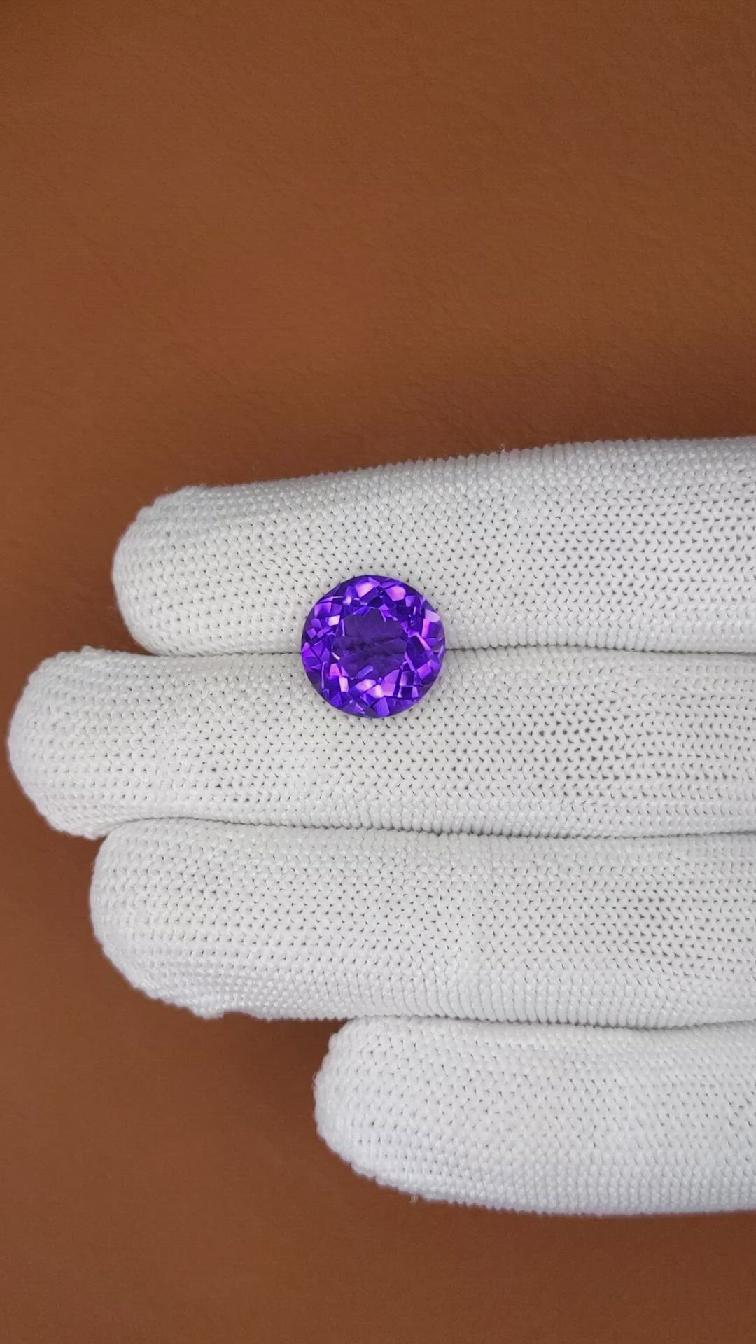 6.38 Ct. Purple Amethyst from Brazil Size Video