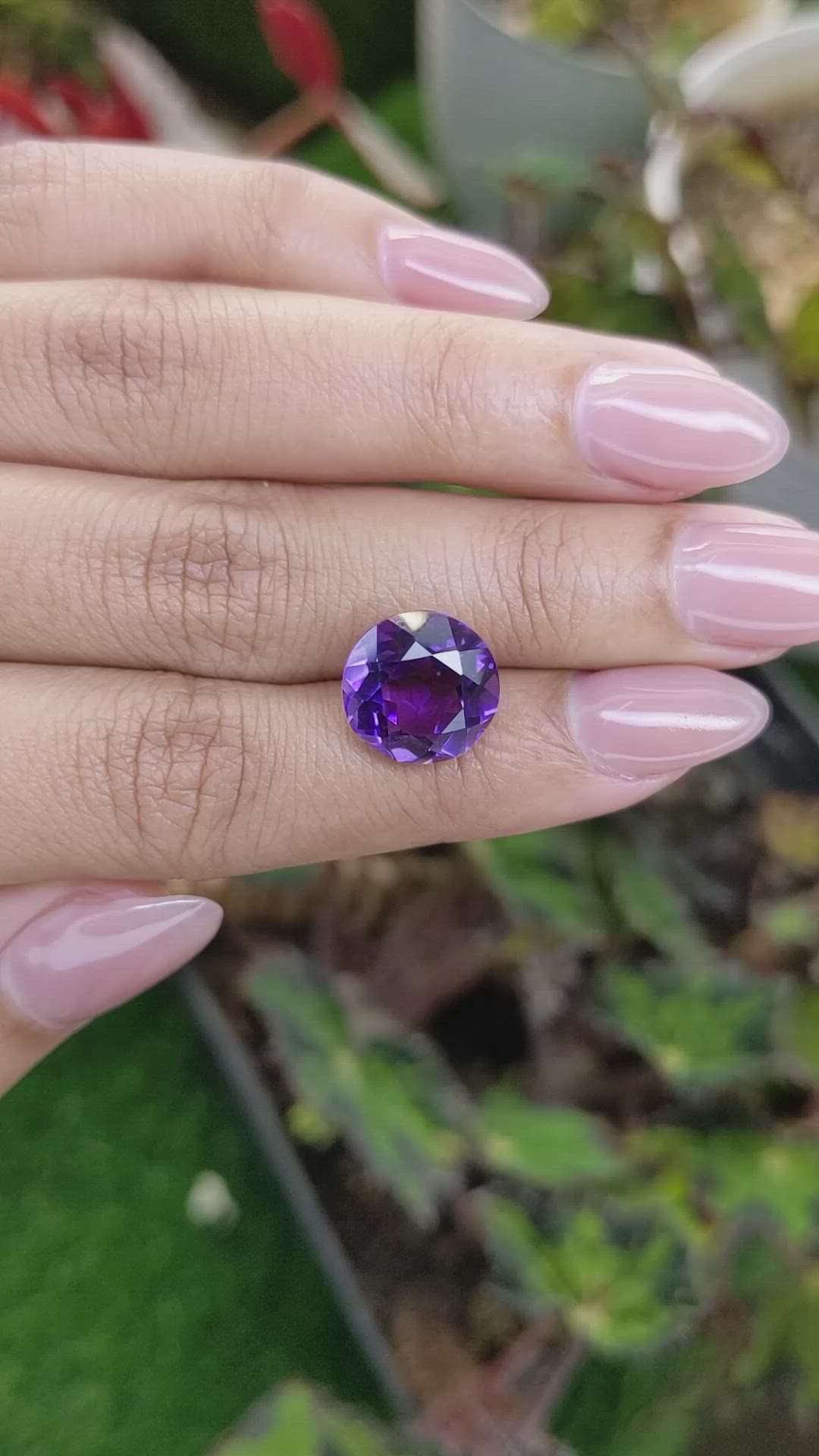6.38 Ct. Purple Amethyst from Brazil Size Video