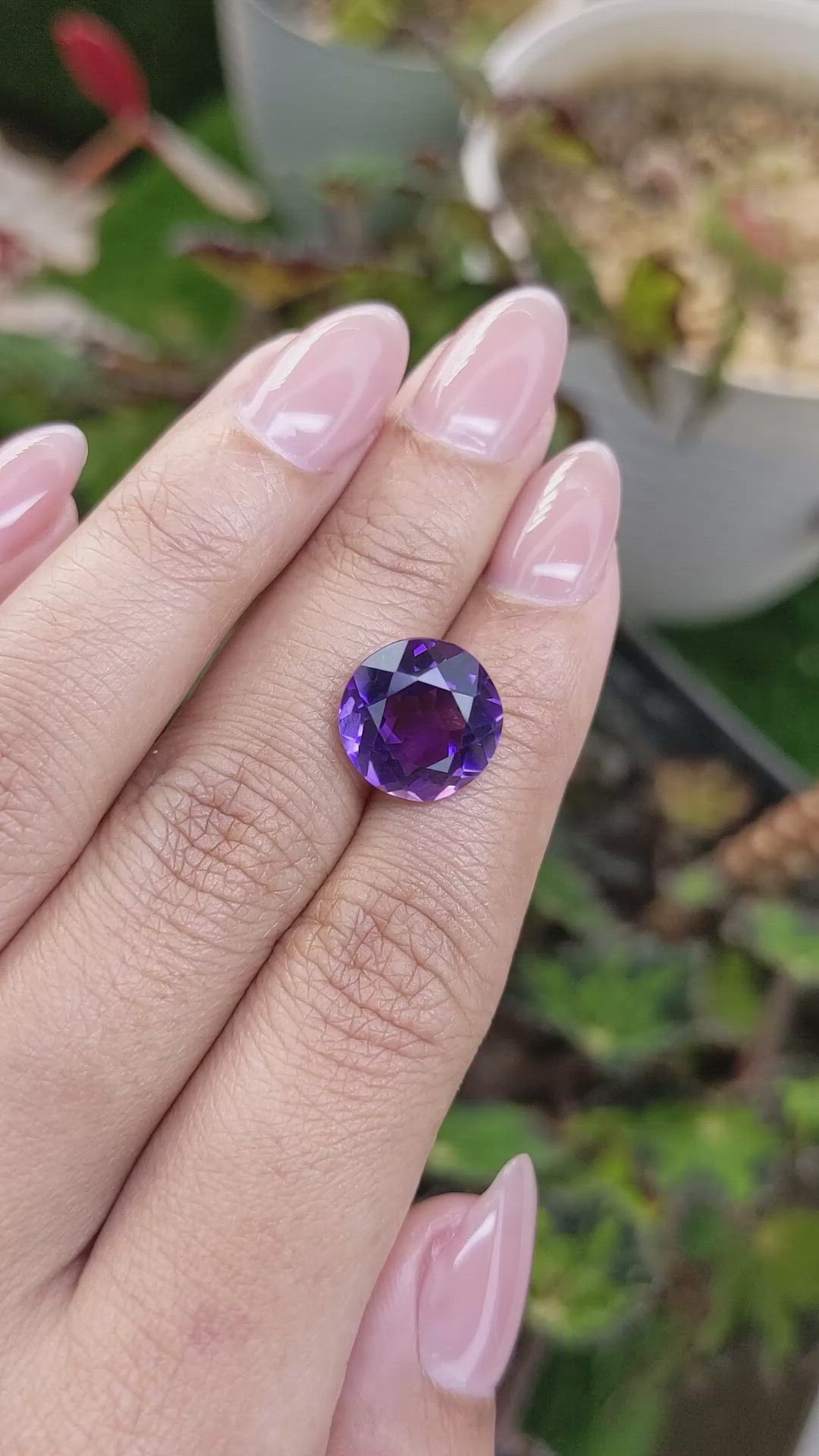 6.38 Ct. Purple Amethyst from Brazil Size Video