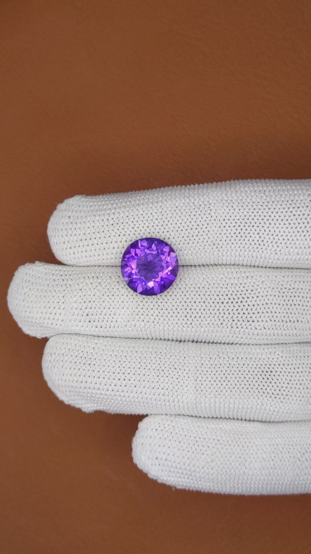 5.97 Ct. Purple Amethyst from Brazil Size Video