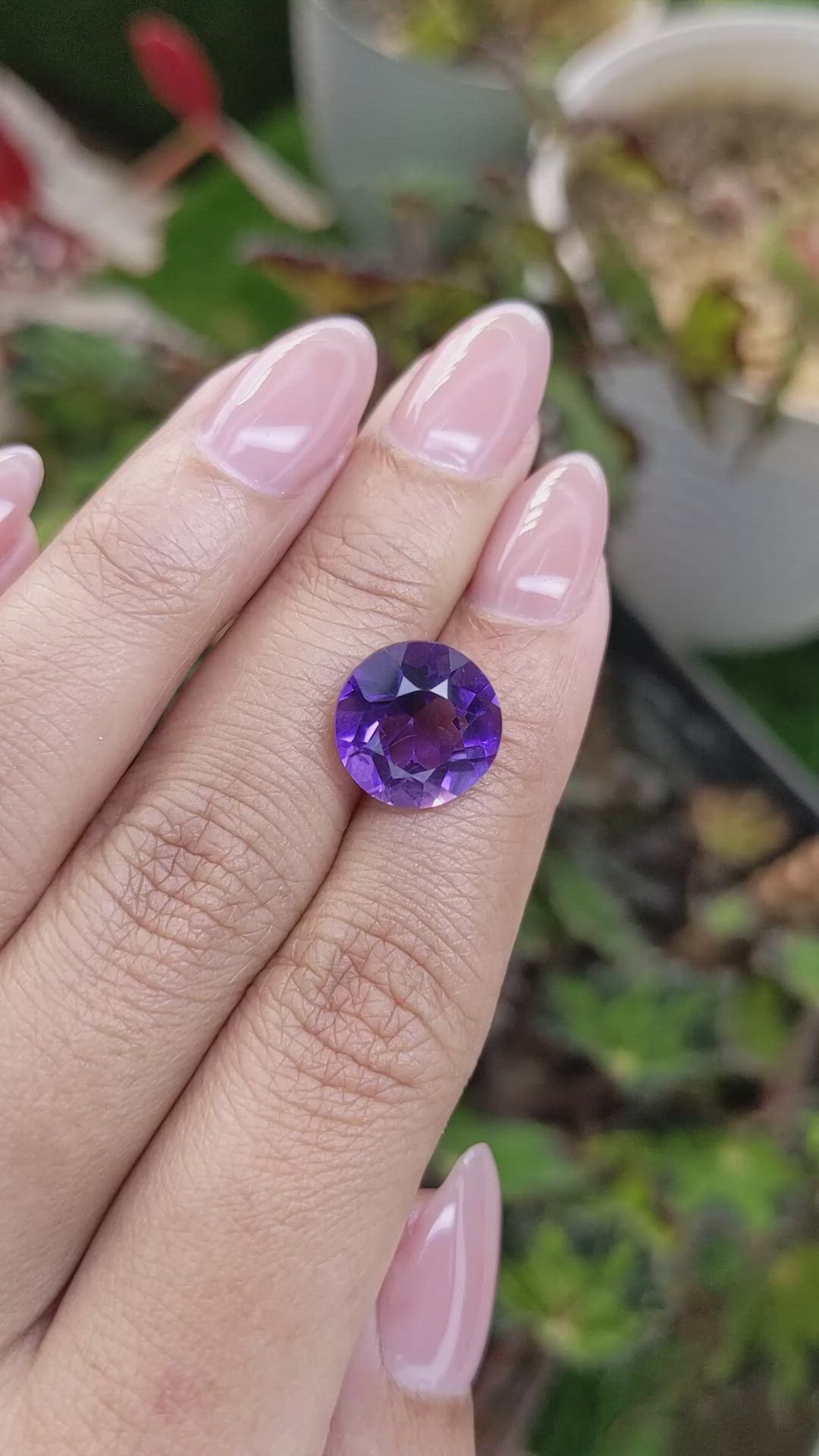 5.97 Ct. Purple Amethyst from Brazil Size Video