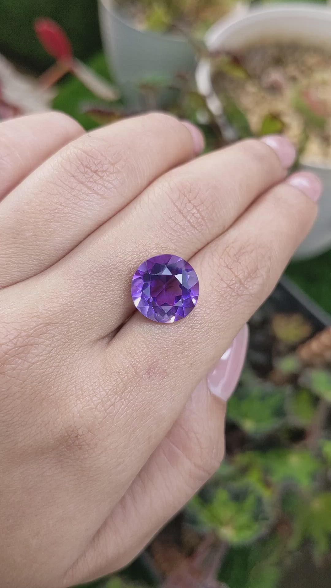 7.24 Ct. Purple Amethyst from Brazil Size Video