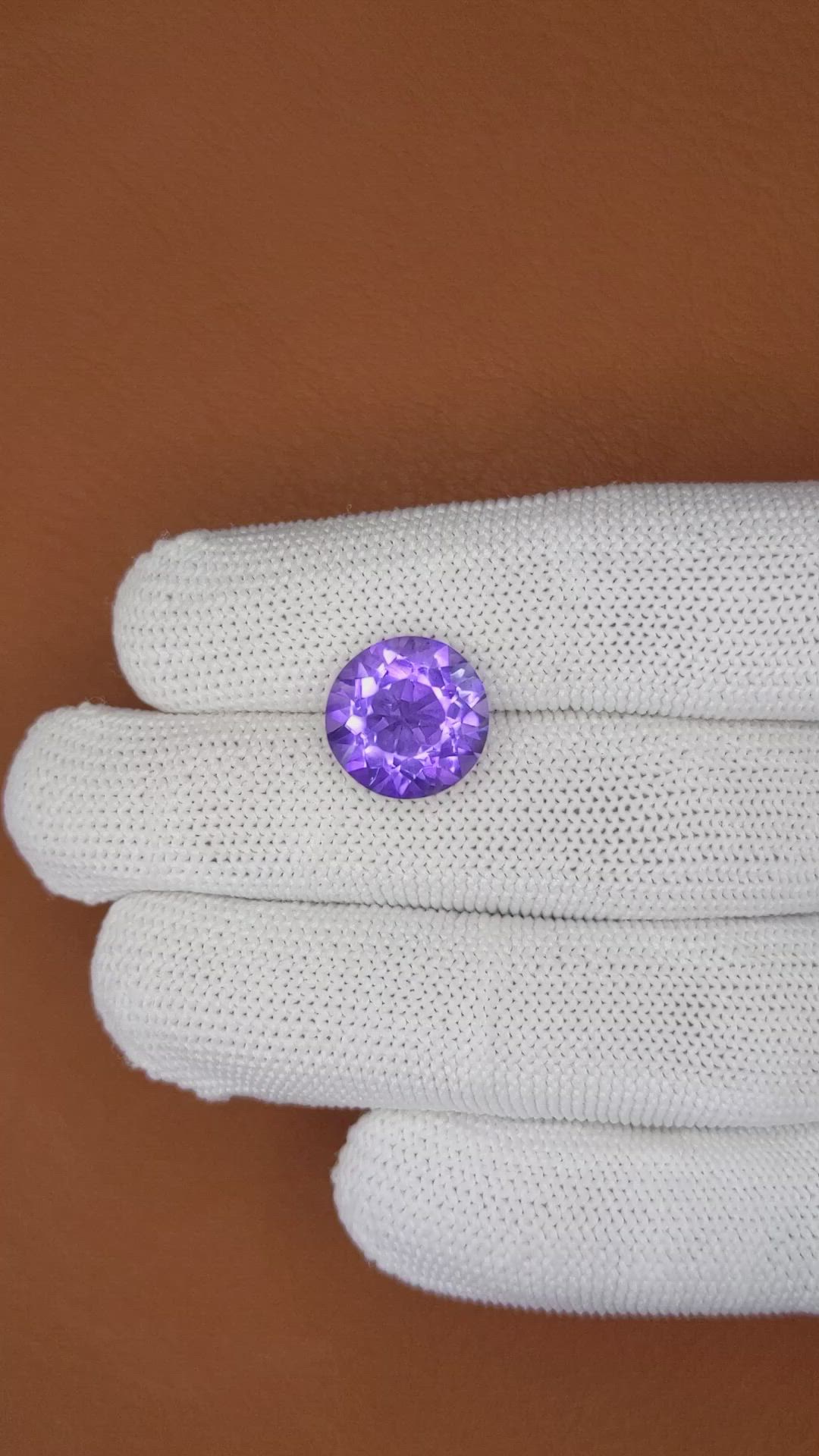 7.24 Ct. Purple Amethyst from Brazil Size Video