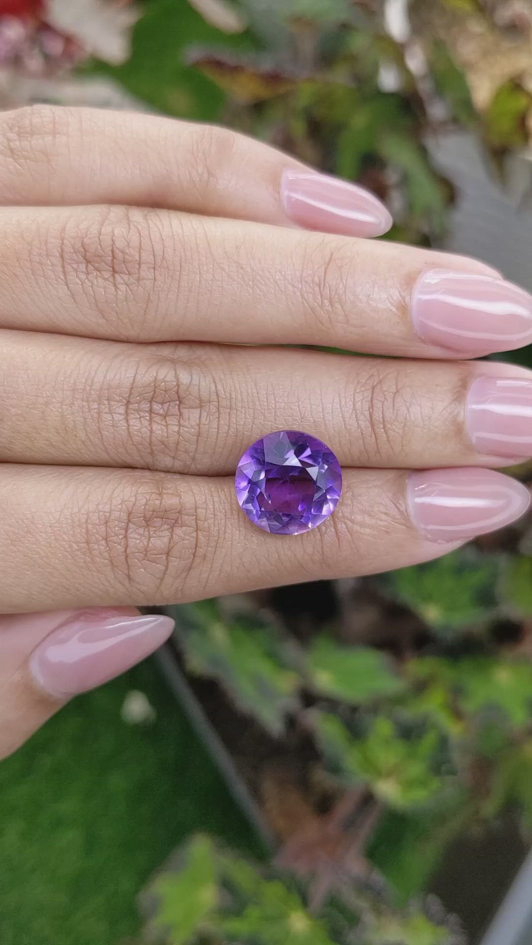 7.24 Ct. Purple Amethyst from Brazil Size Video