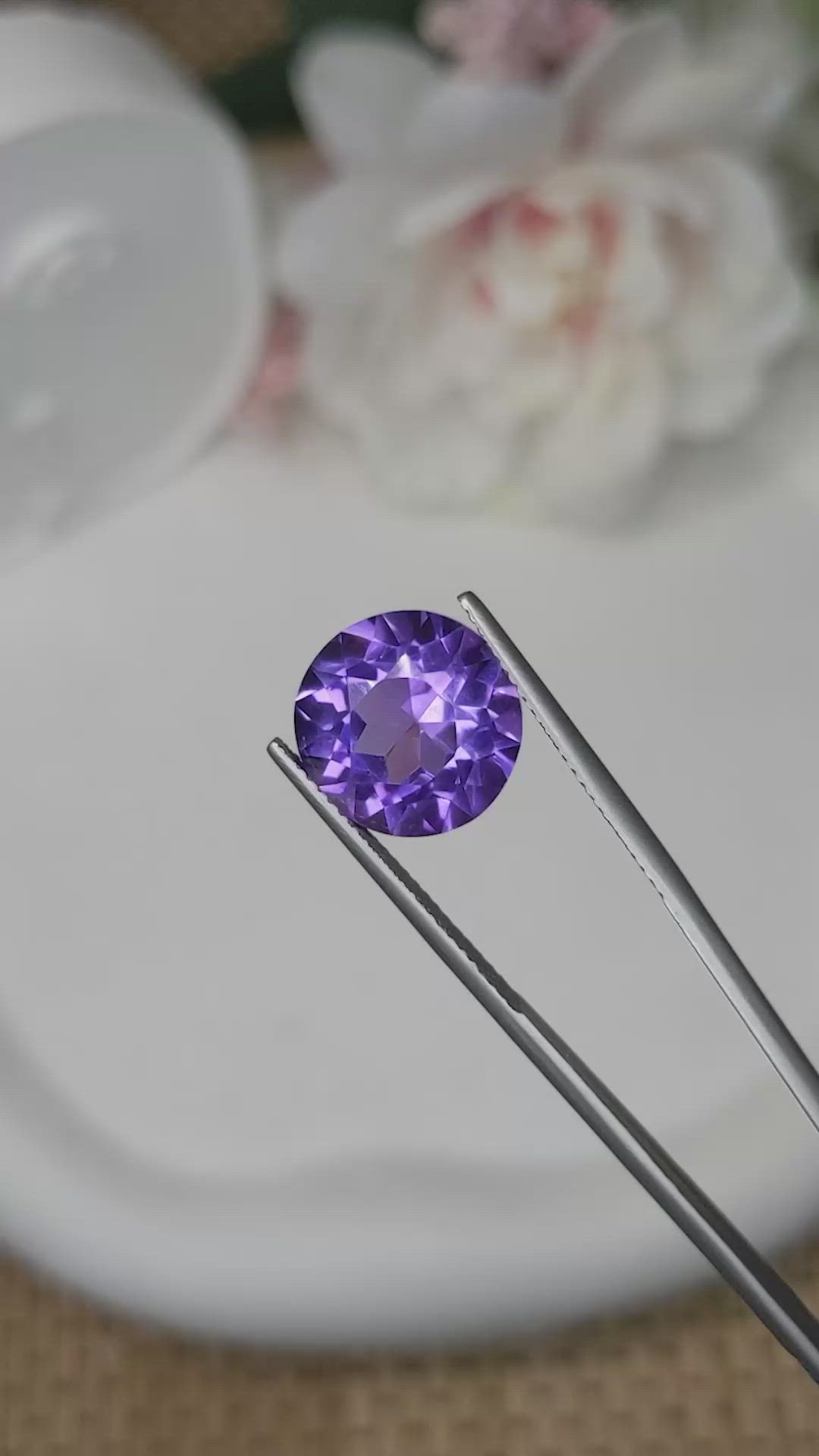 7.24 Ct. Purple Amethyst from Brazil Size Video