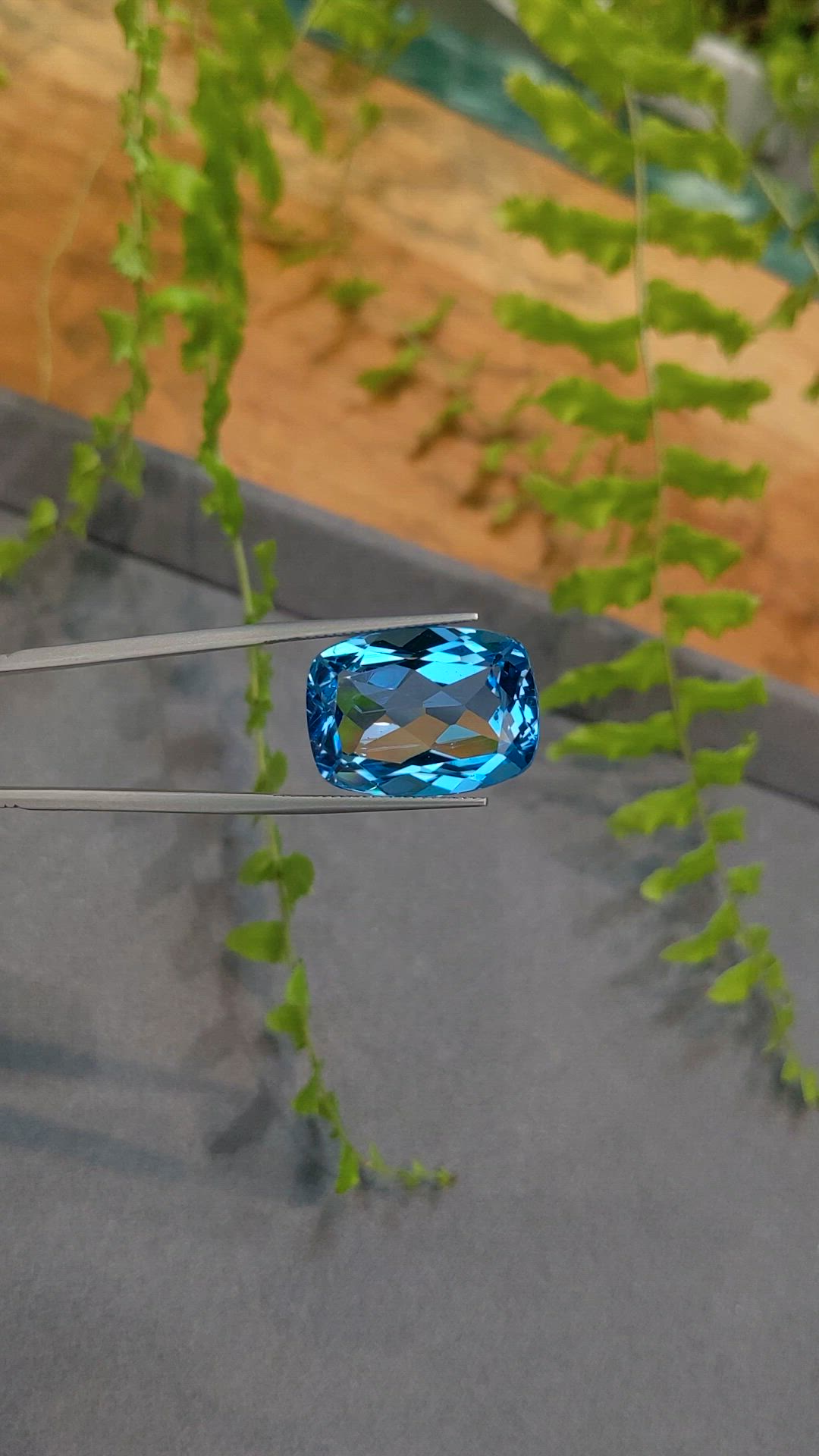 29.64 Ct. Swiss Blue Topaz from Brazil Size Video