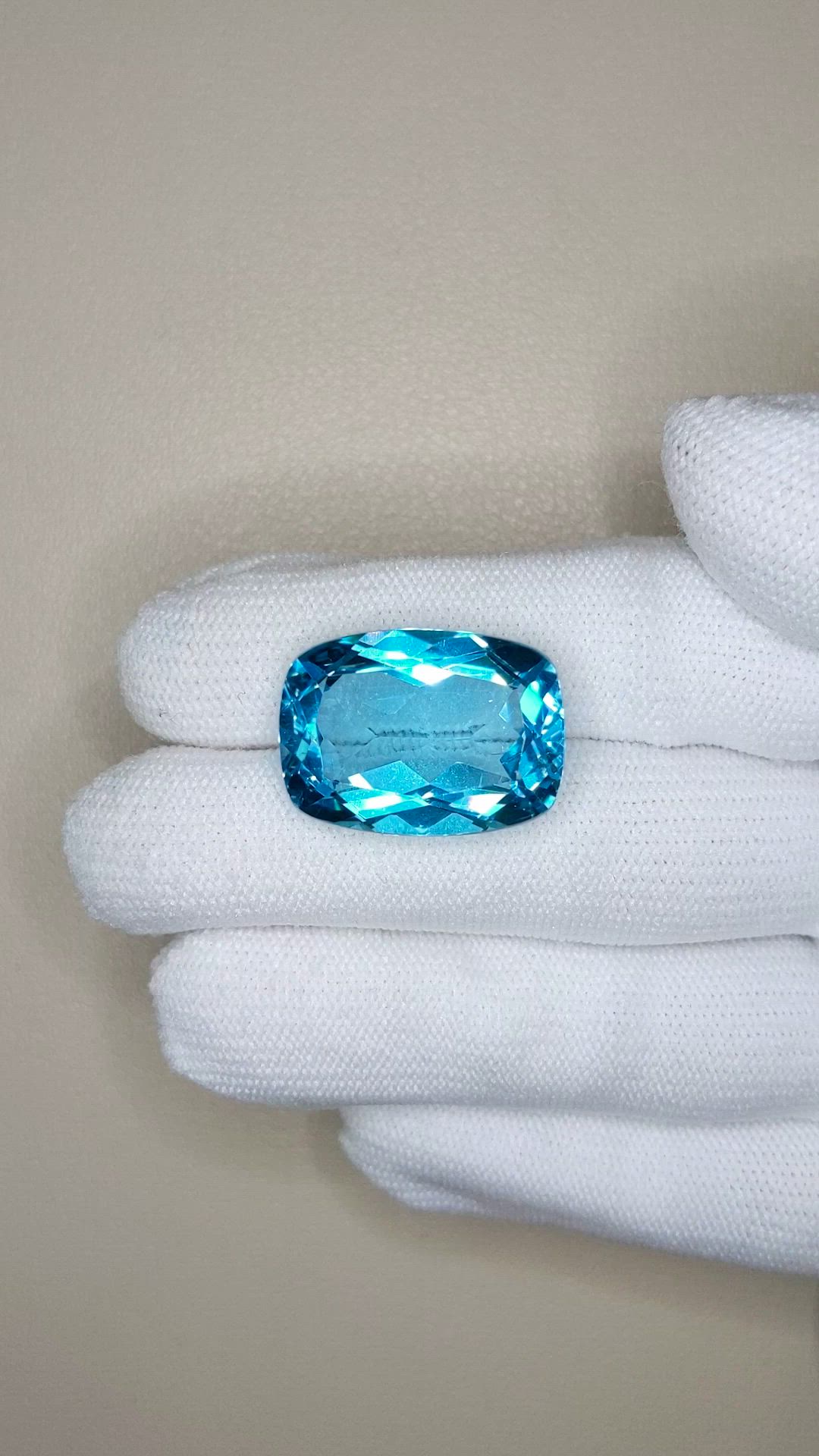 29.64 Ct. Swiss Blue Topaz from Brazil Size Video