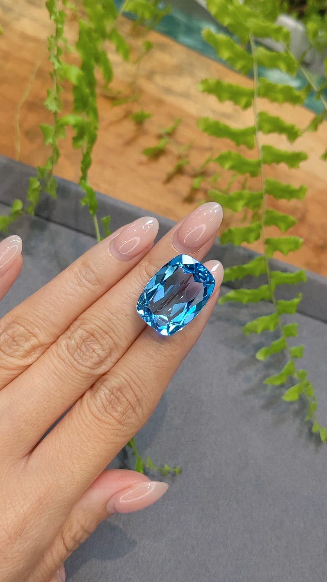 29.64 Ct. Swiss Blue Topaz from Brazil Size Video