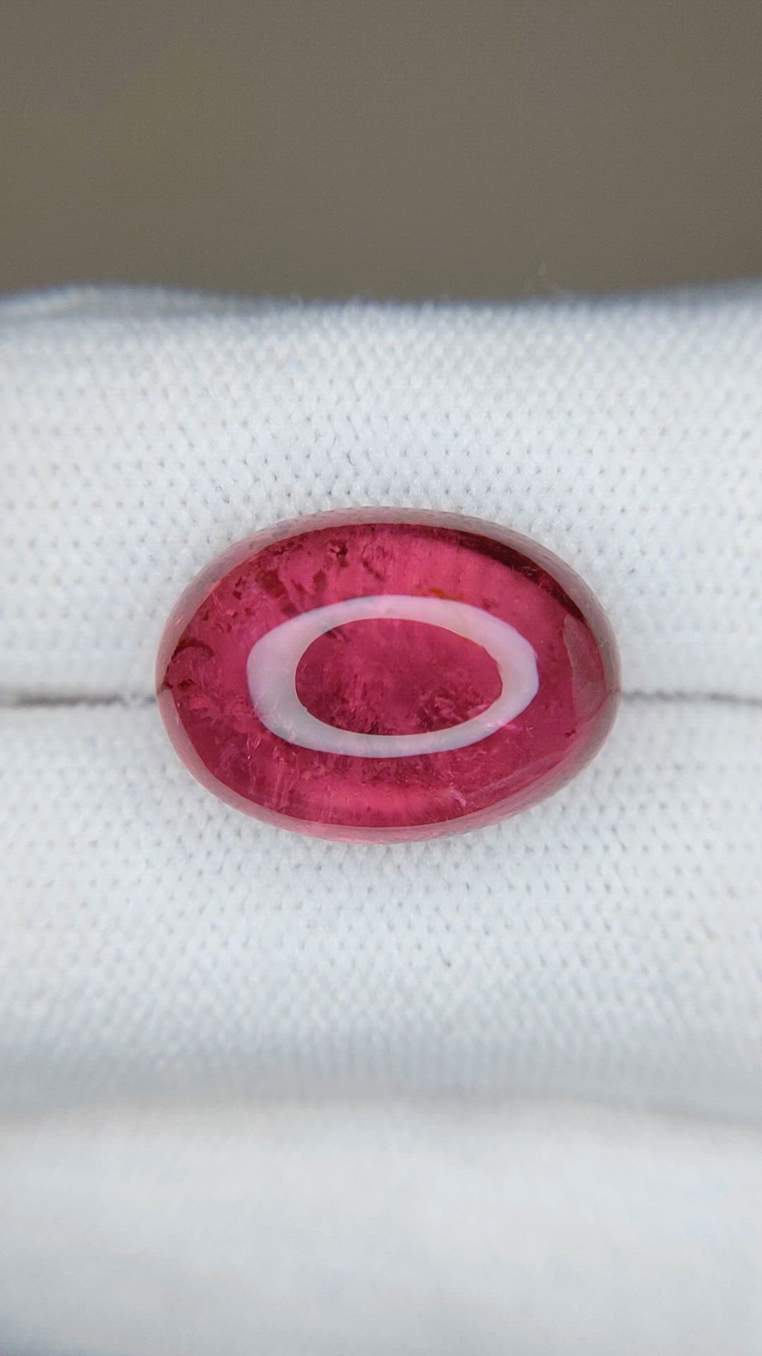 15.63 Ct. Reddish Pink Cabochon Rubellite Tourmaline from Nigeria Size Video