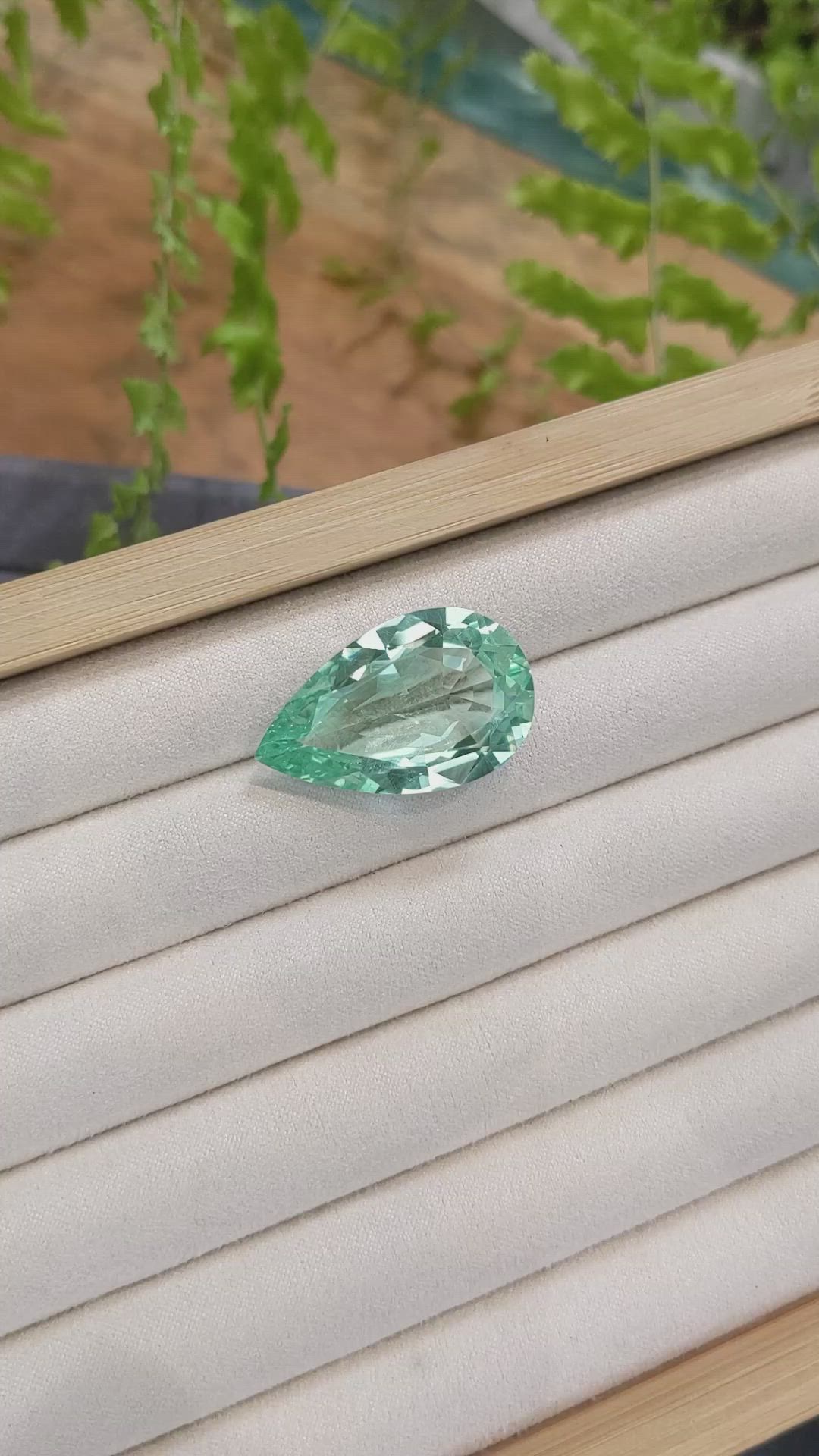 29.56 Ct. Bluish Green Apatite from South Africa Size Video
