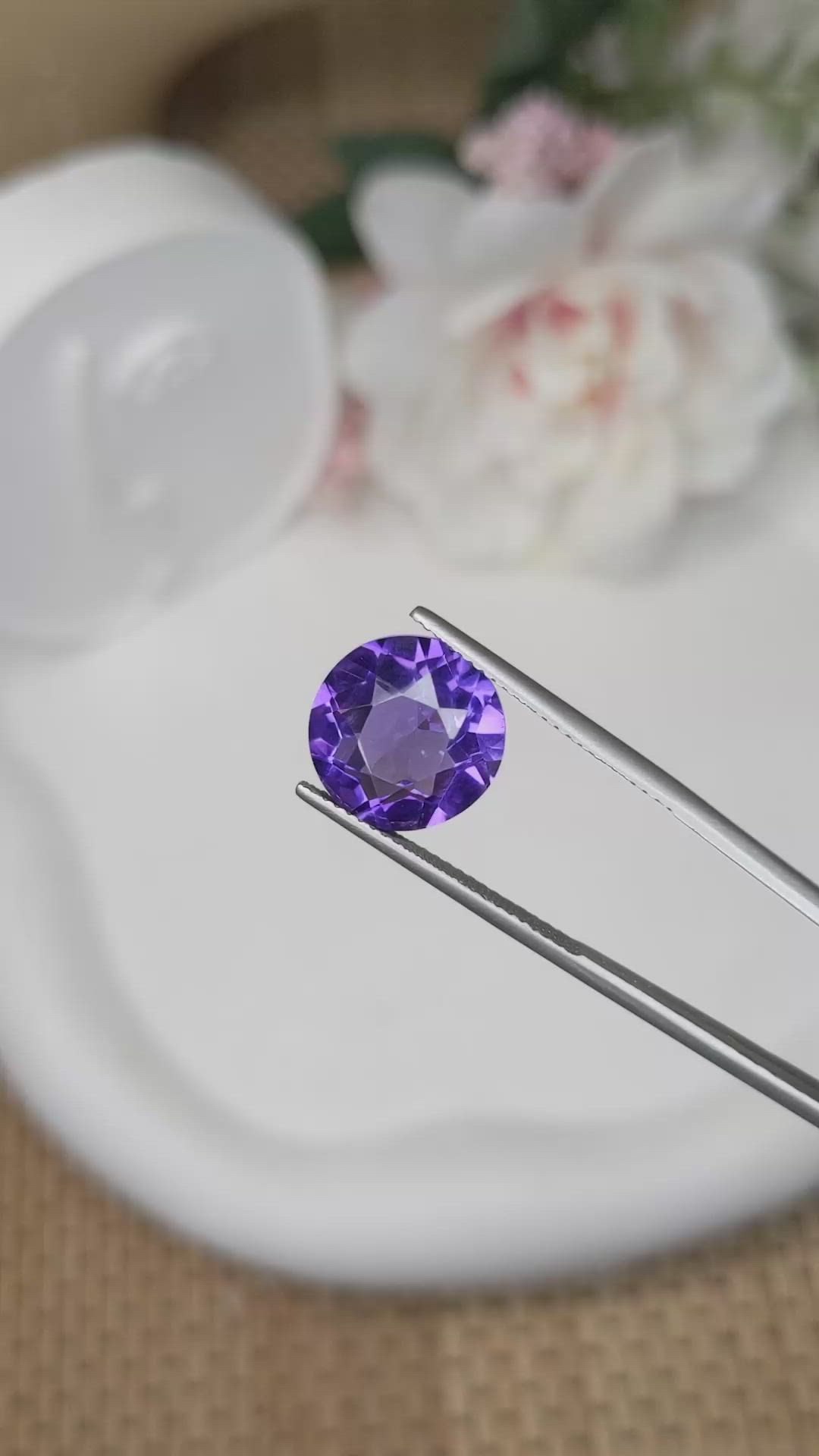 6.24 Ct. Purple Amethyst from Brazil Size Video