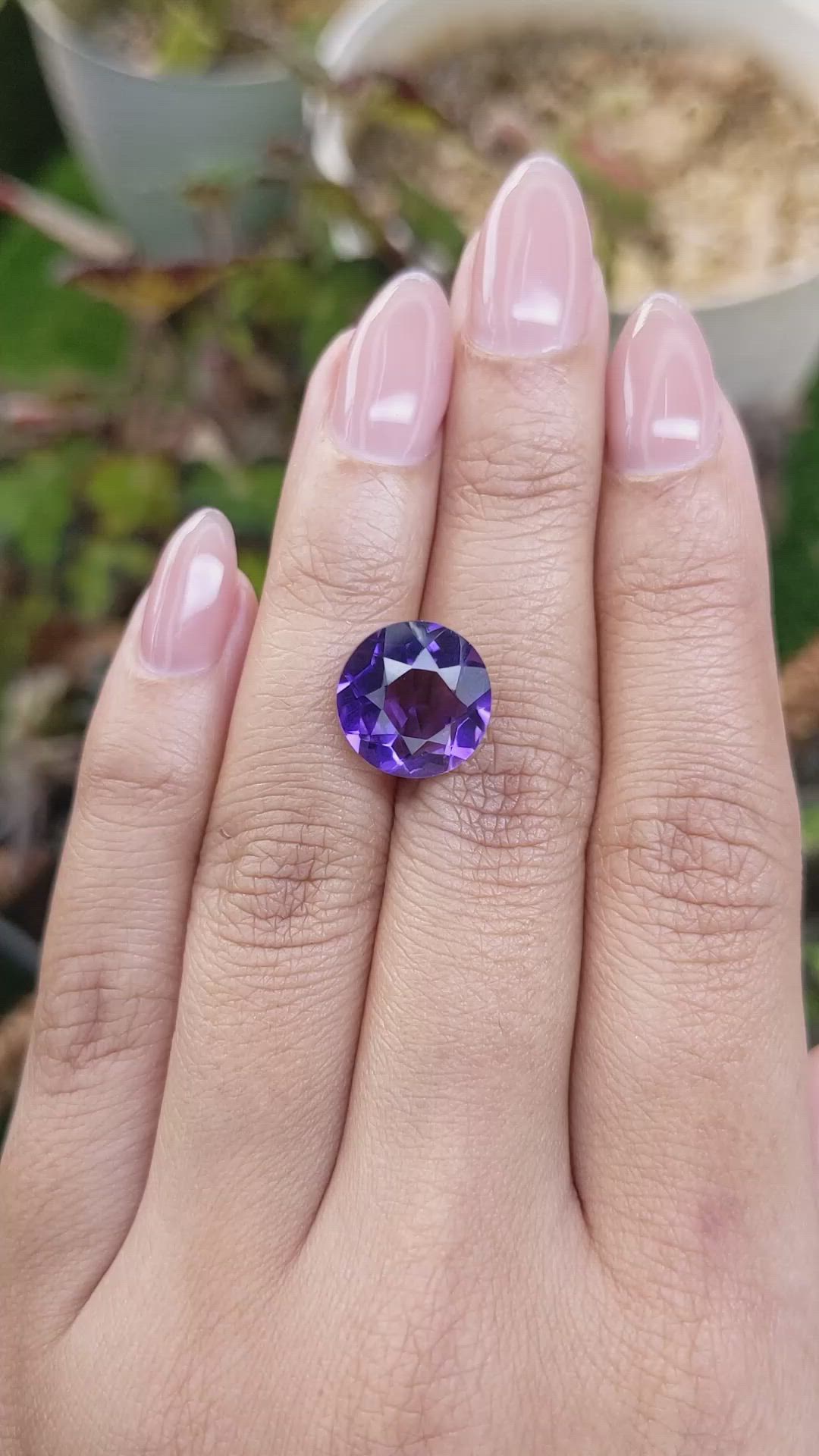 6.24 Ct. Purple Amethyst from Brazil Size Video