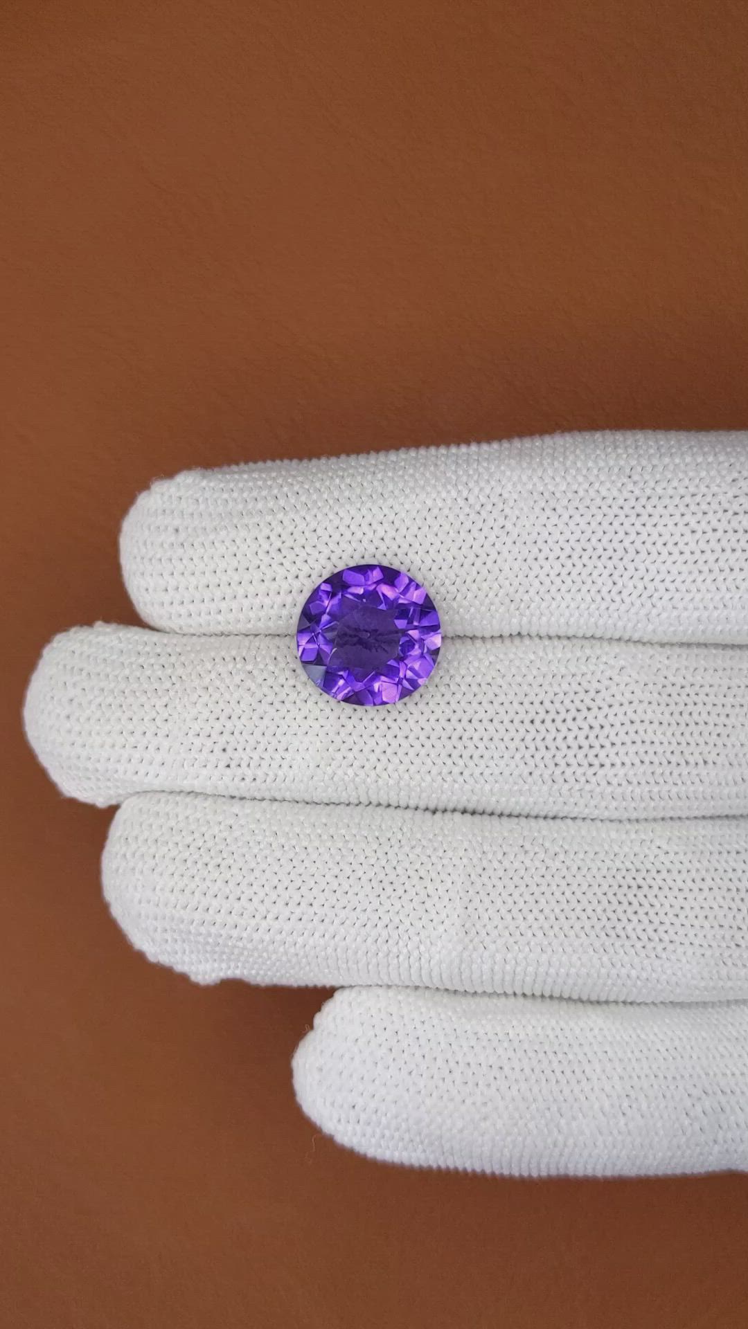 6.24 Ct. Purple Amethyst from Brazil Size Video