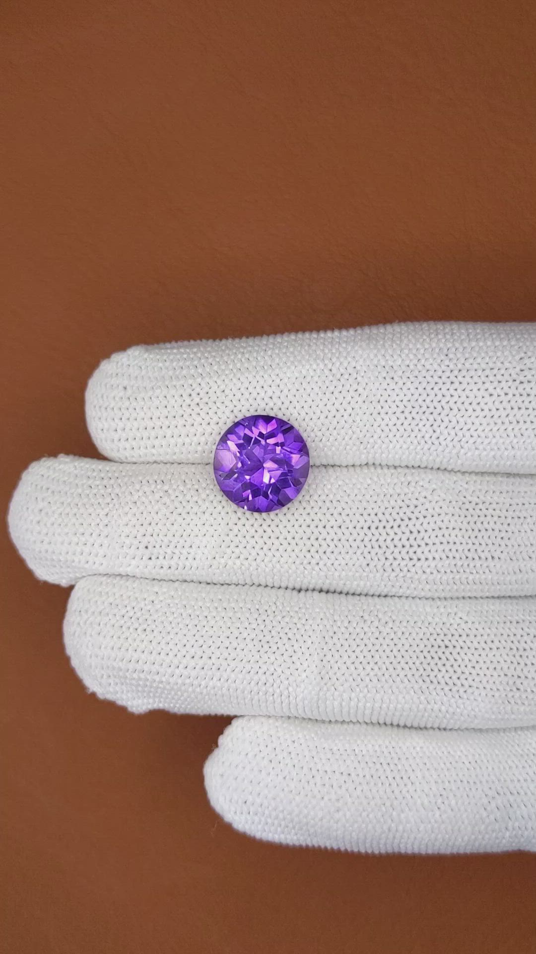 5.49 Ct. Purple Amethyst from Brazil Size Video