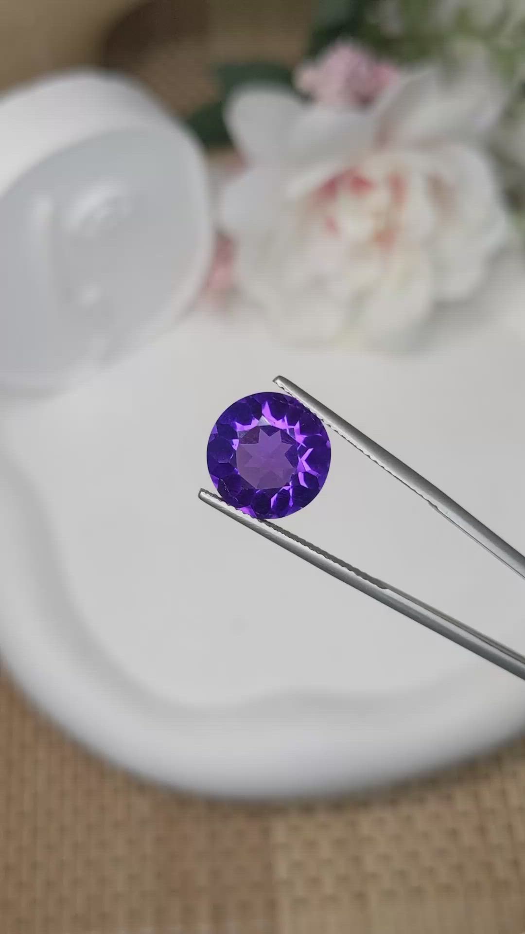 5.05 Ct. Purple Amethyst from Brazil Size Video