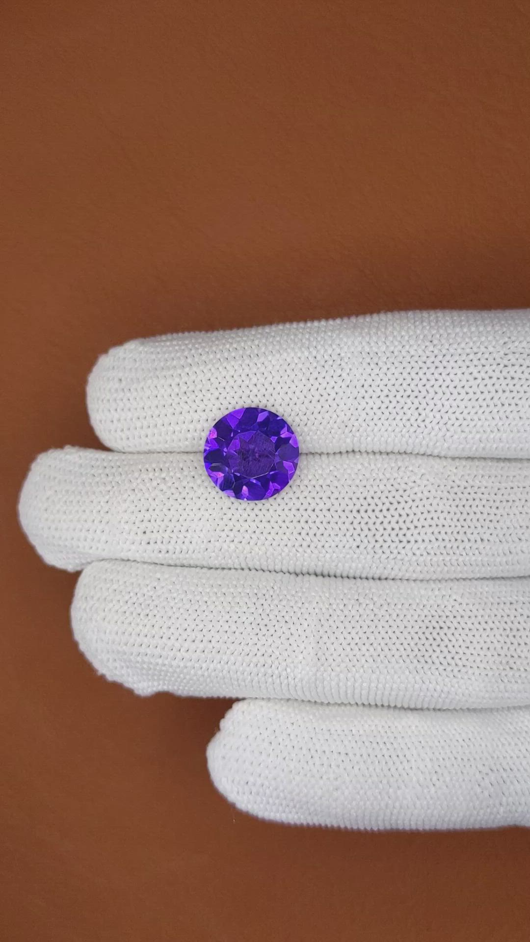 5.05 Ct. Purple Amethyst from Brazil Size Video
