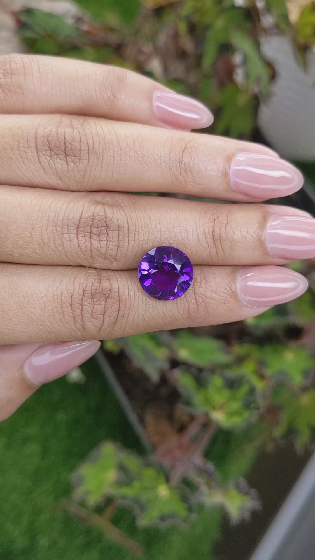 5.05 Ct. Purple Amethyst from Brazil Size Video