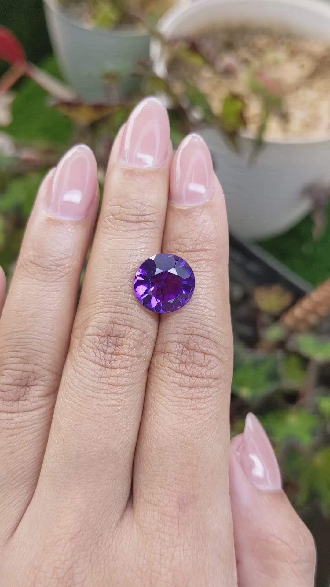 5.05 Ct. Purple Amethyst from Brazil Size Video