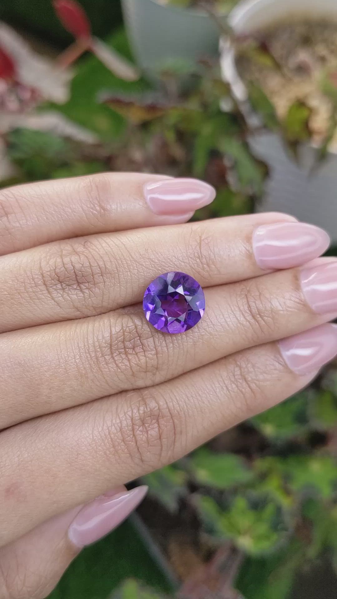 5.15 Ct. Purple Amethyst from Brazil Size Video