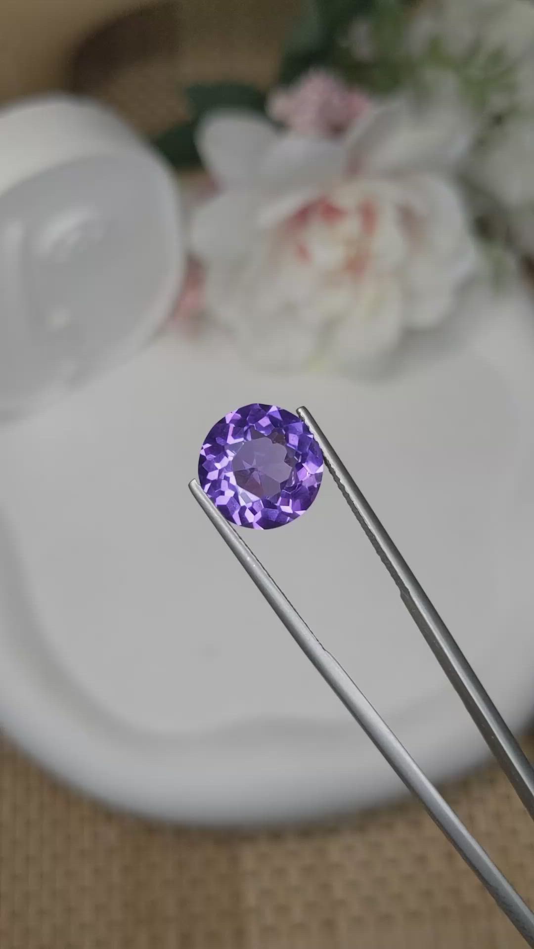 5.13 Ct. Purple Amethyst from Brazil Size Video