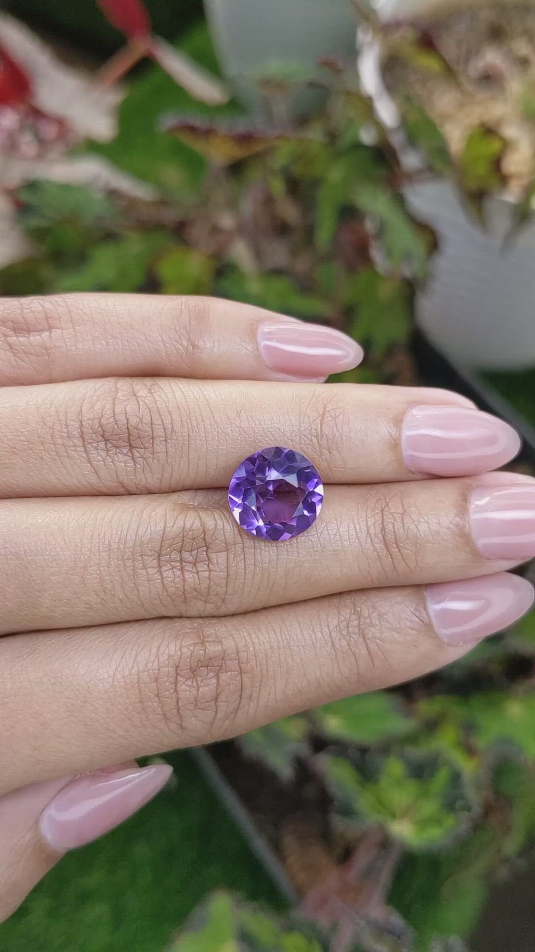 5.13 Ct. Purple Amethyst from Brazil Size Video