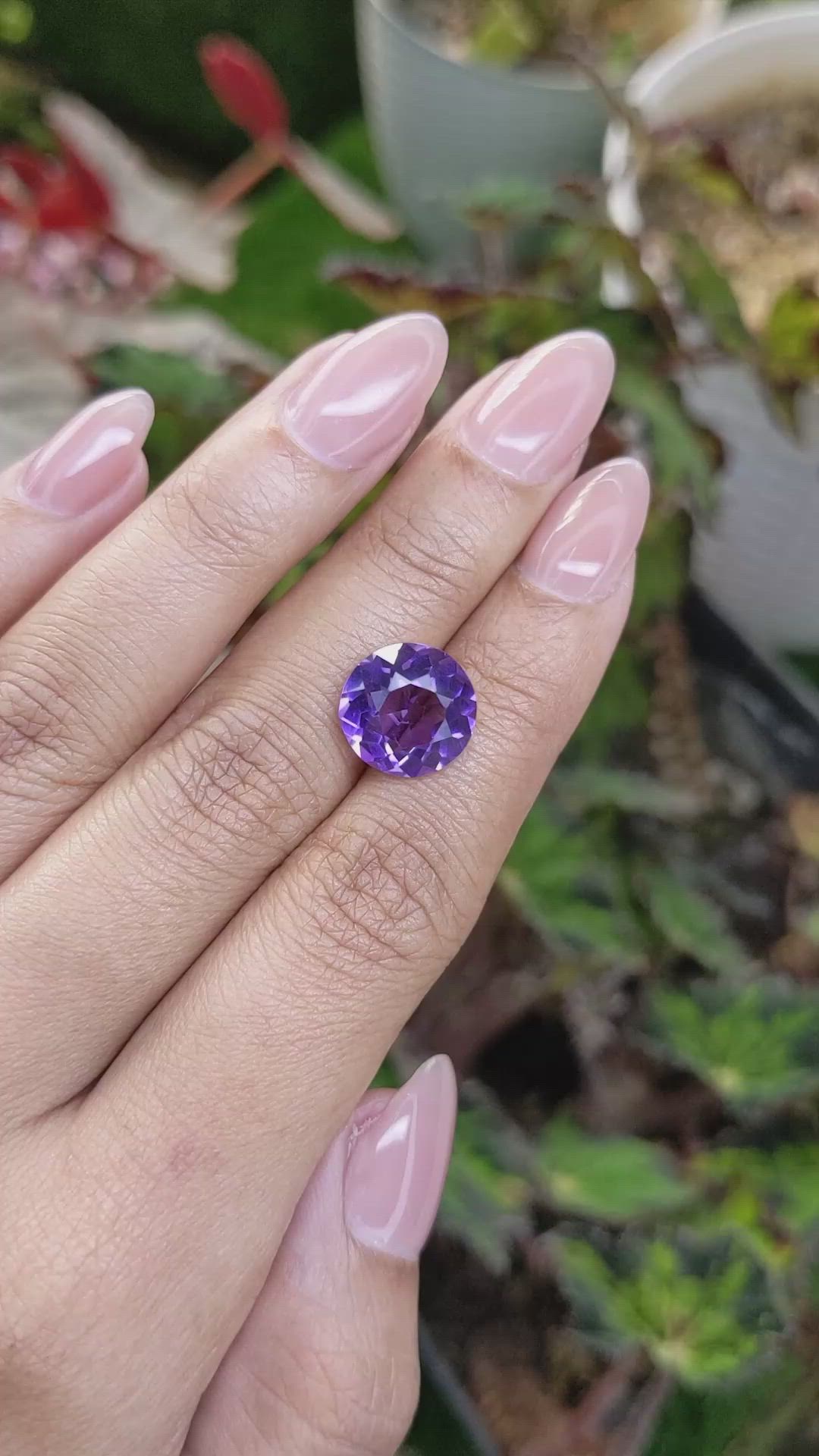 5.13 Ct. Purple Amethyst from Brazil Size Video