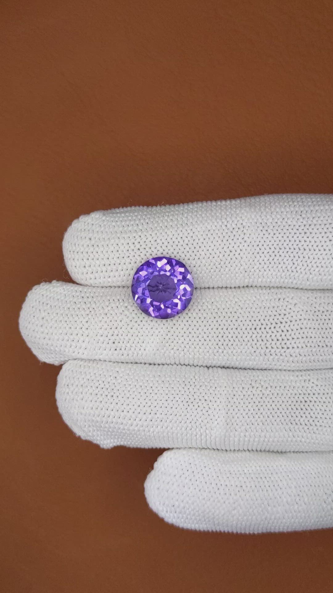5.13 Ct. Purple Amethyst from Brazil Size Video