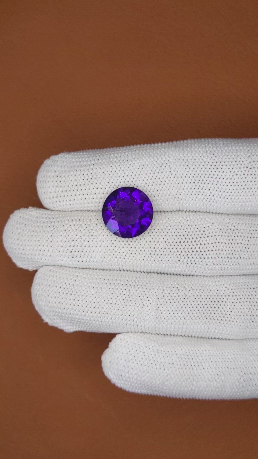 6.25 Ct. Purple Amethyst from Brazil Size Video