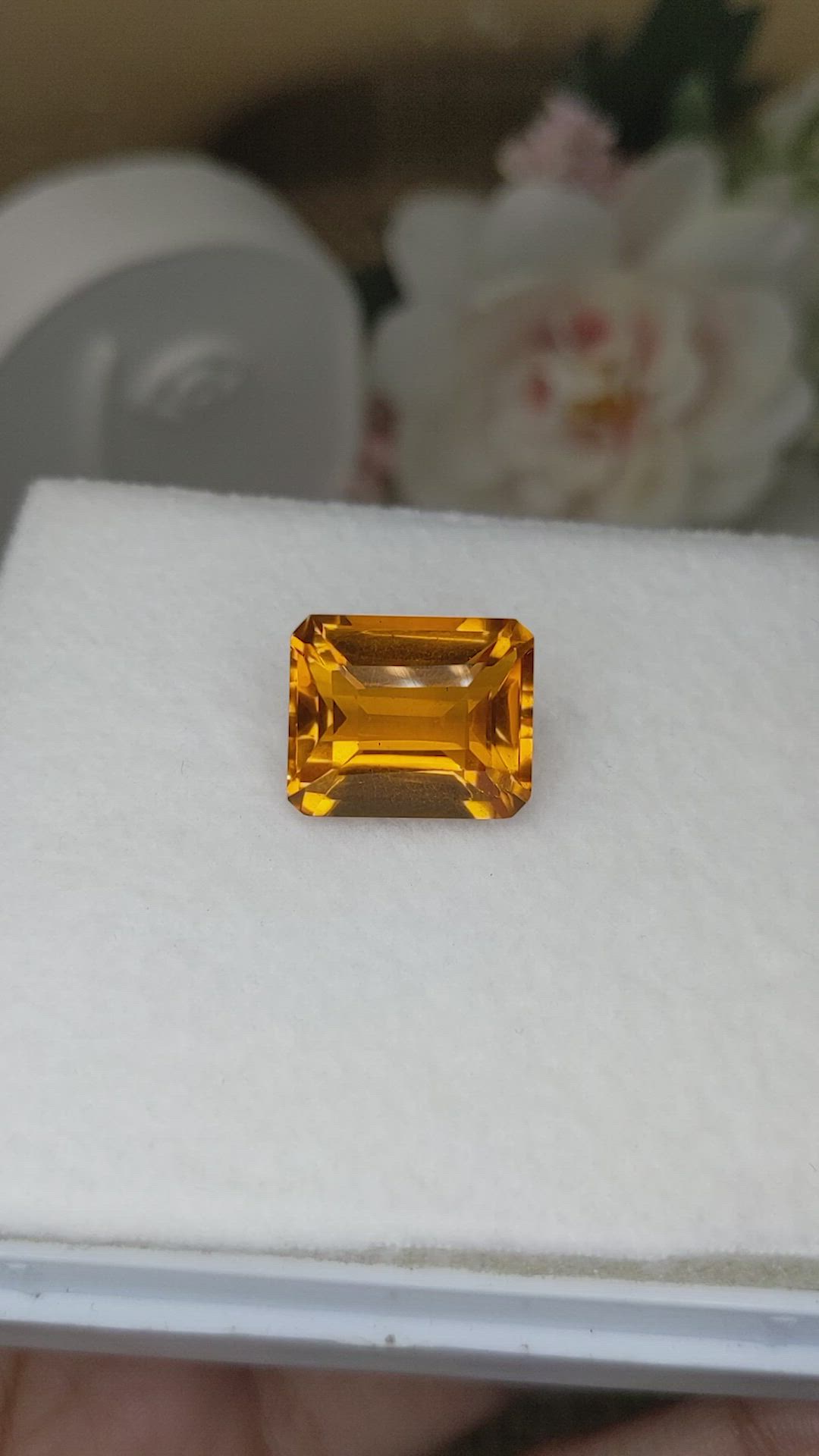 12.69 Ct. Yellowish Orange Citrine from Brazil Size Video