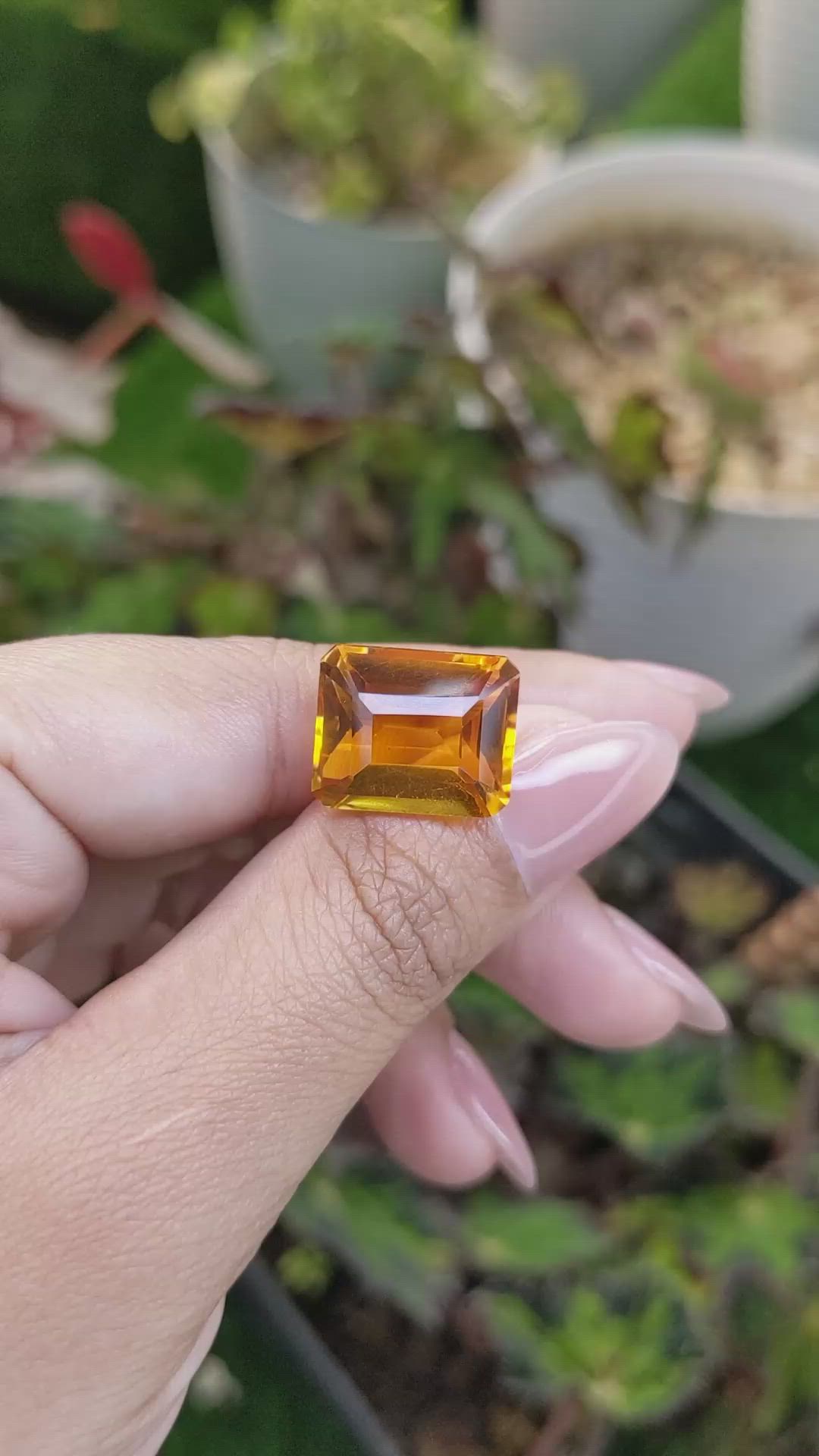 12.69 Ct. Yellowish Orange Citrine from Brazil Size Video