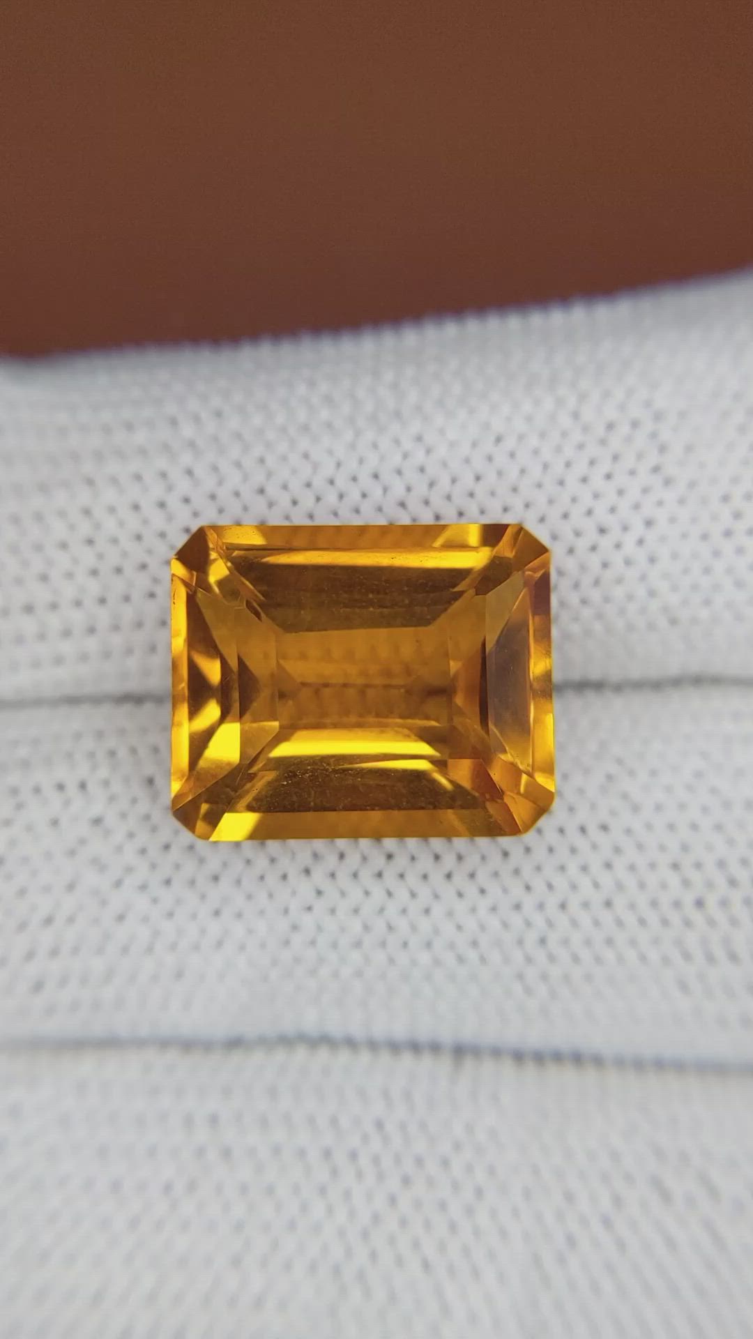 12.69 Ct. Yellowish Orange Citrine from Brazil Size Video