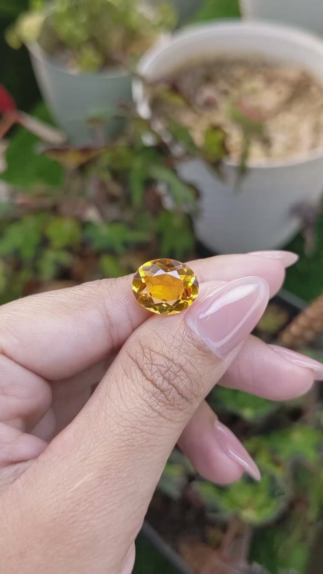 5.35 Ct. Orangish Yellow Citrine from Brazil Size Video