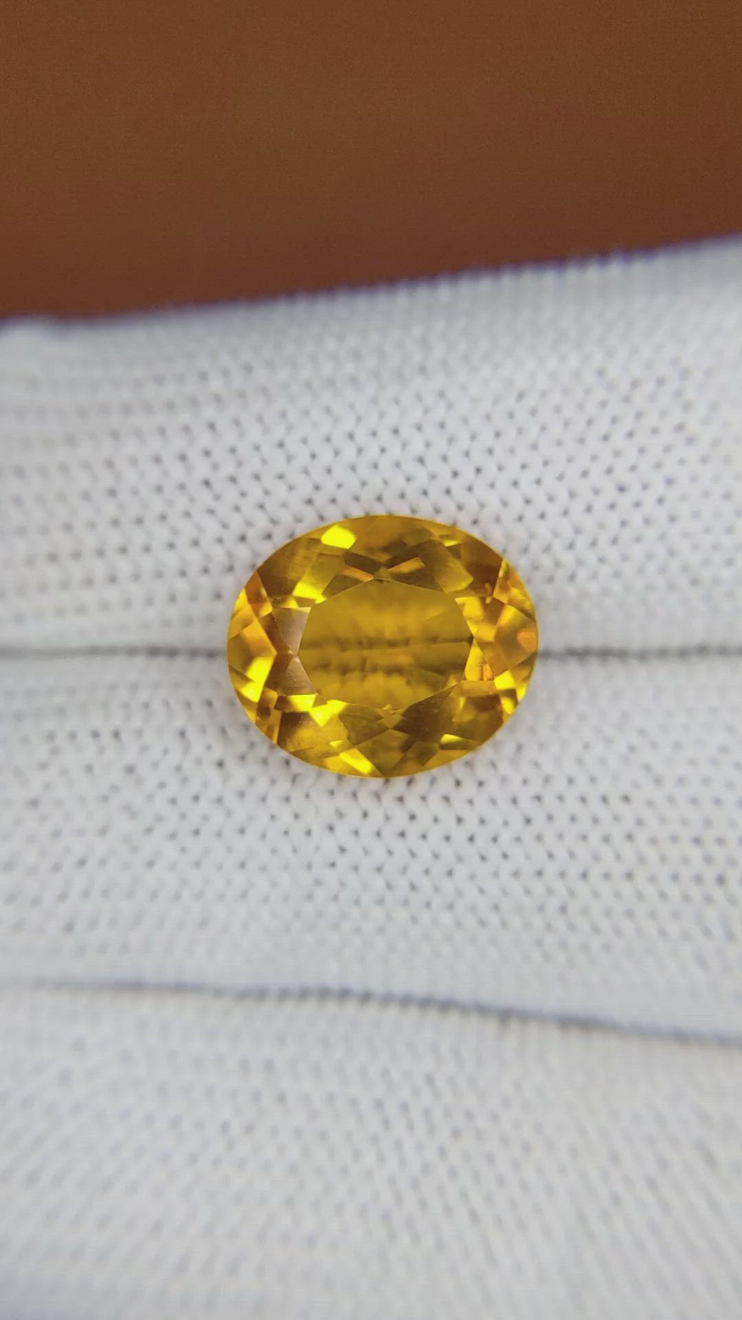 5.35 Ct. Orangish Yellow Citrine from Brazil Size Video