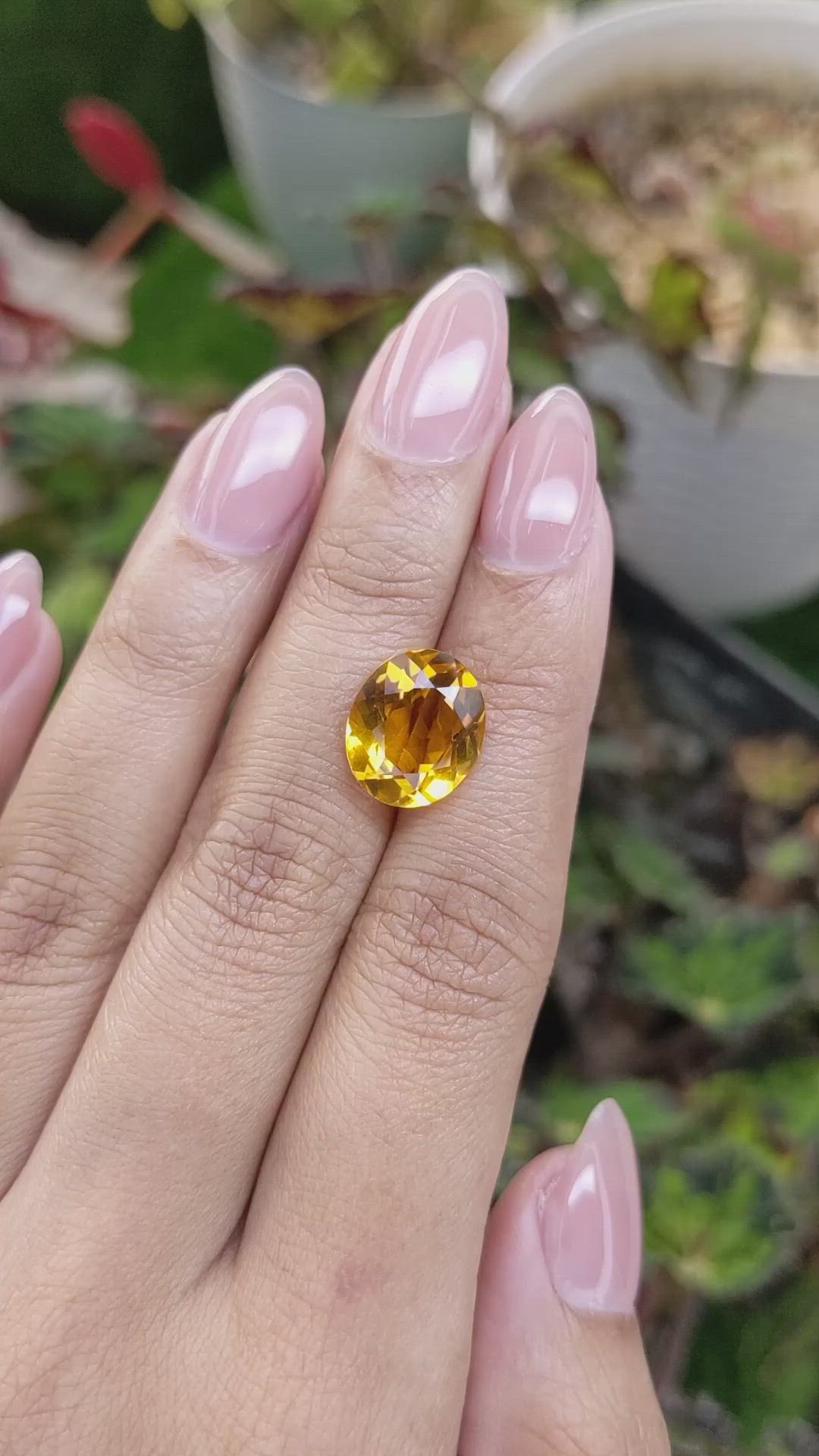 5.35 Ct. Orangish Yellow Citrine from Brazil Size Video