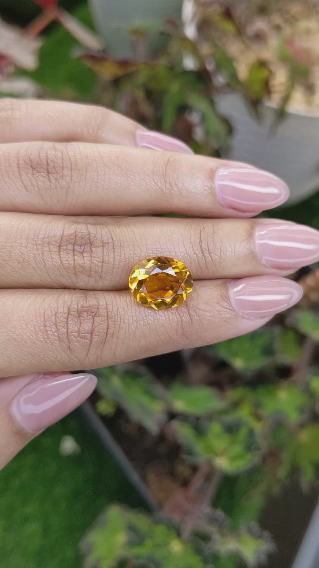 5.35 Ct. Orangish Yellow Citrine from Brazil Size Video