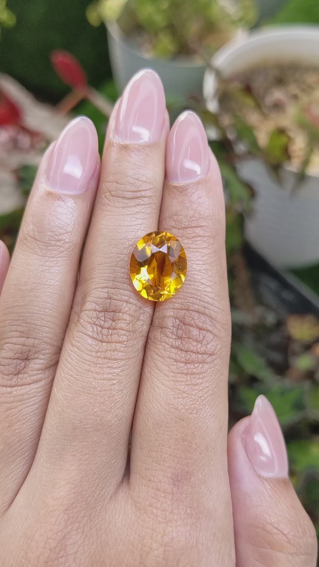 6.25 Ct. Yellowish Orange Citrine from Brazil Size Video
