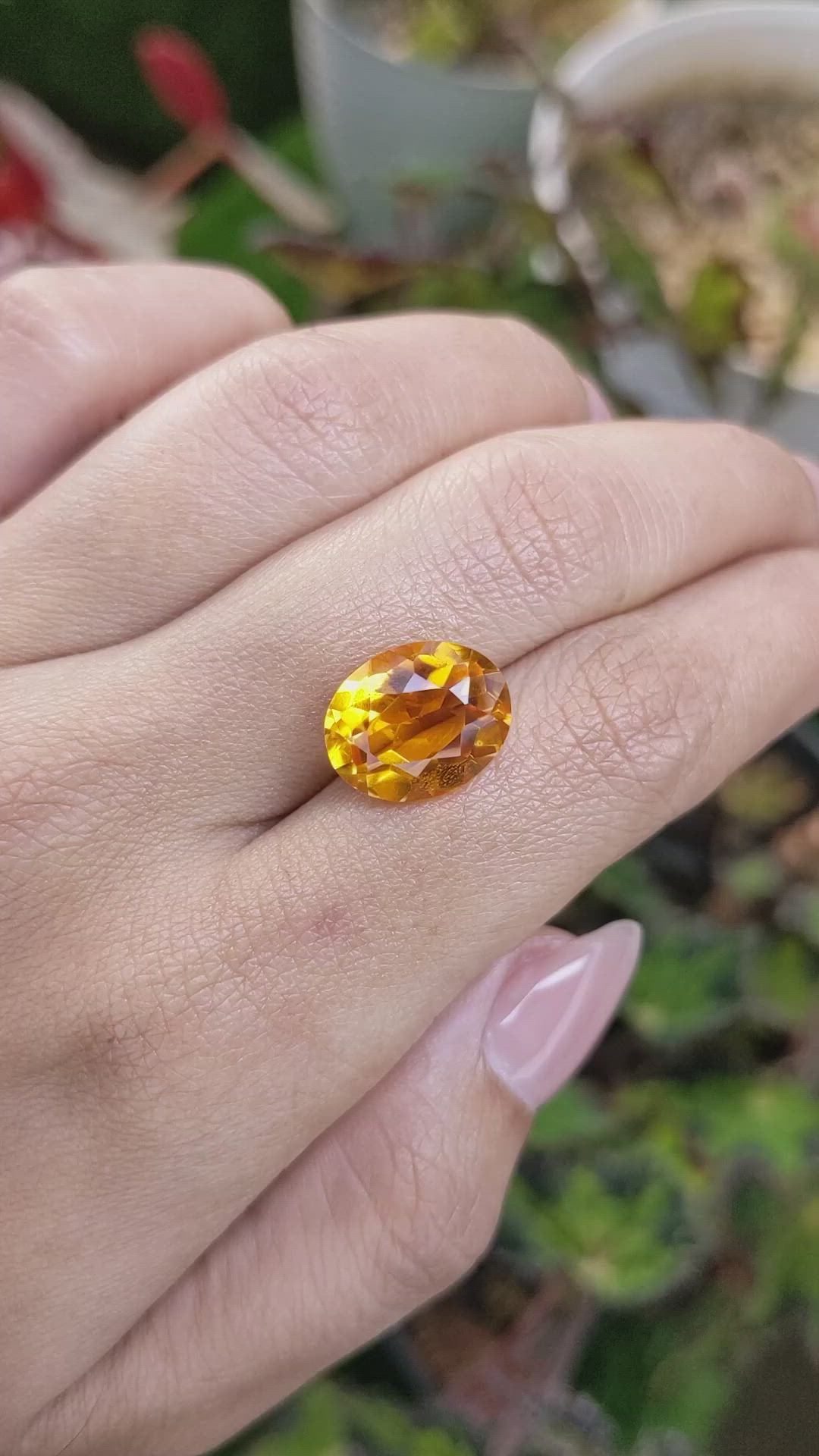 6.25 Ct. Yellowish Orange Citrine from Brazil Size Video
