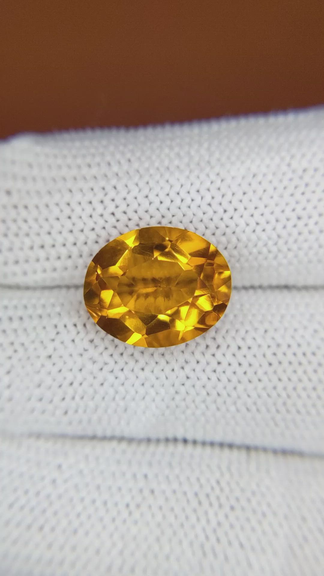 6.25 Ct. Yellowish Orange Citrine from Brazil Size Video