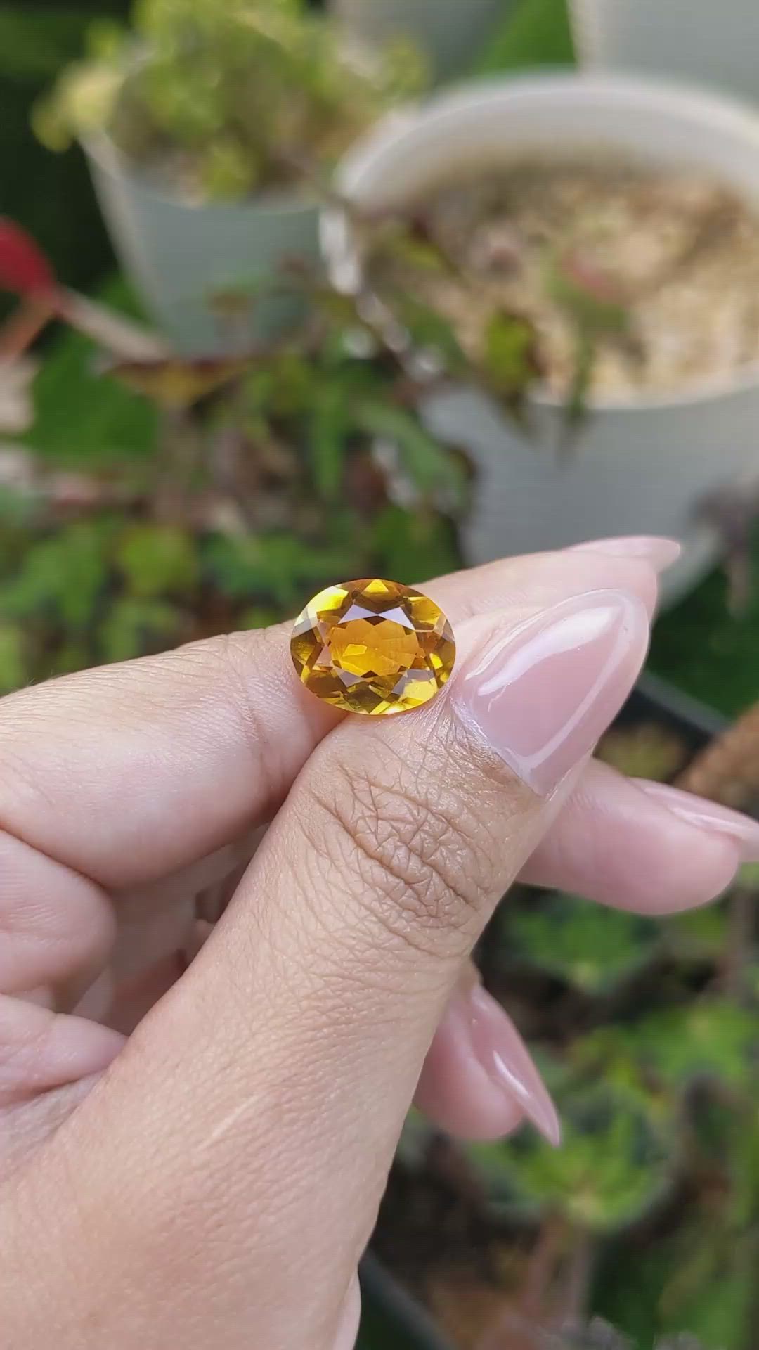 4.87 Ct. Orangish Yellow Citrine from Brazil Size Video