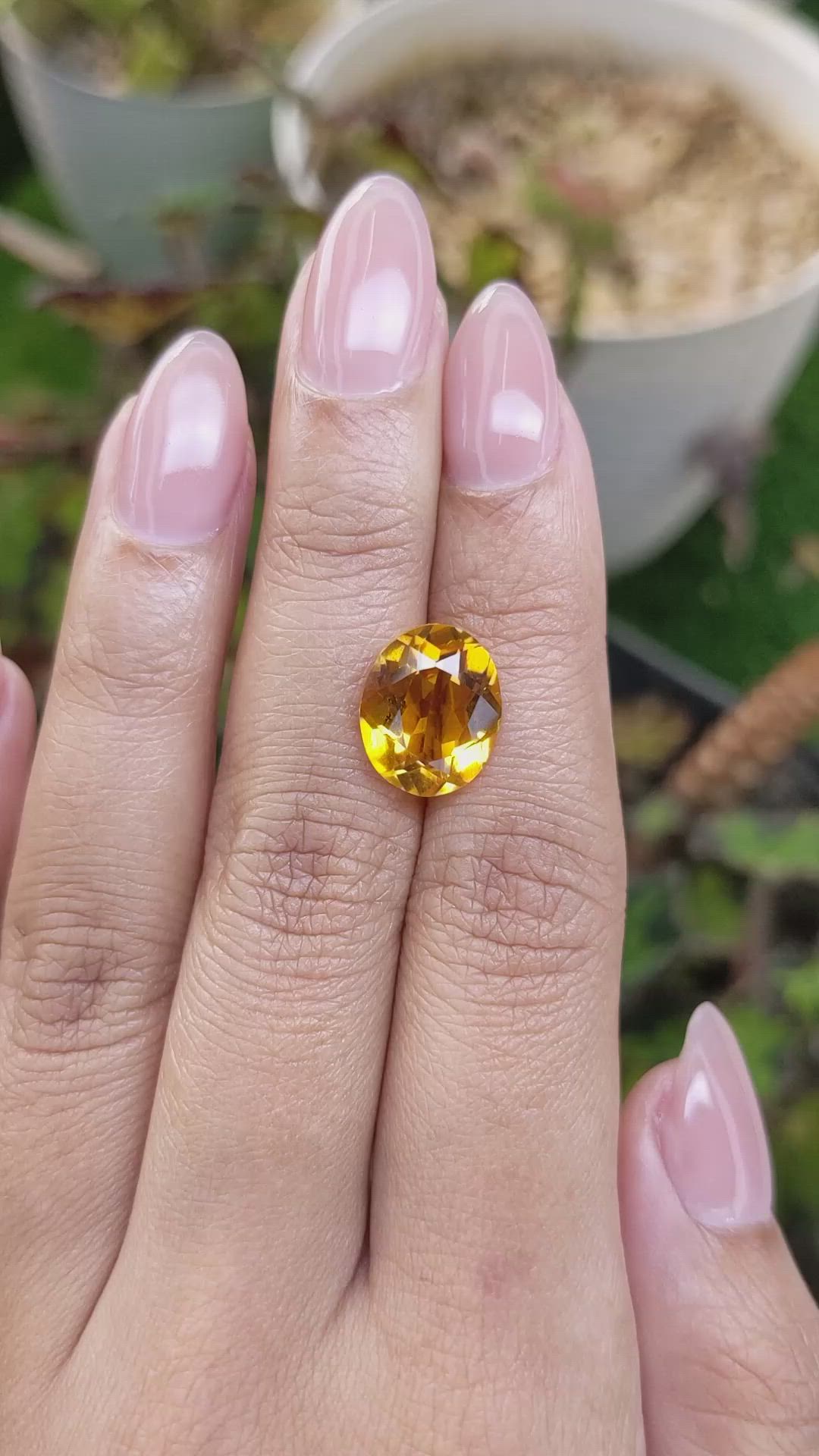 4.87 Ct. Orangish Yellow Citrine from Brazil Size Video