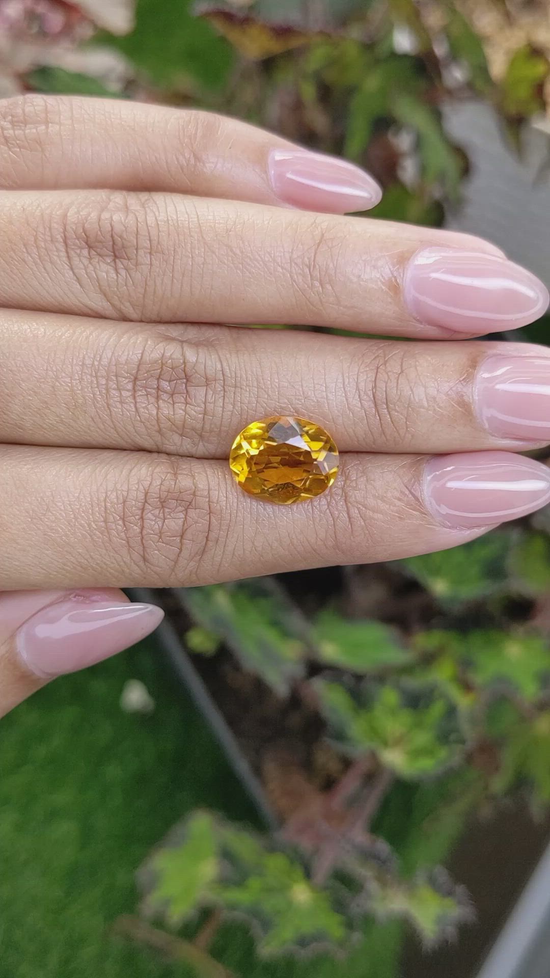 4.87 Ct. Orangish Yellow Citrine from Brazil Size Video