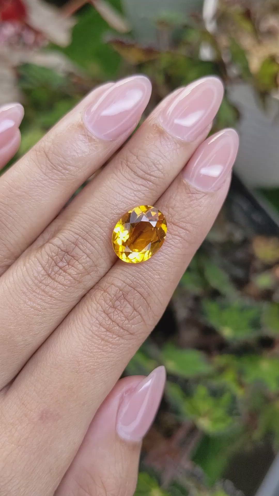 5.56 Ct. Orangish Yellow Citrine from Brazil Size Video