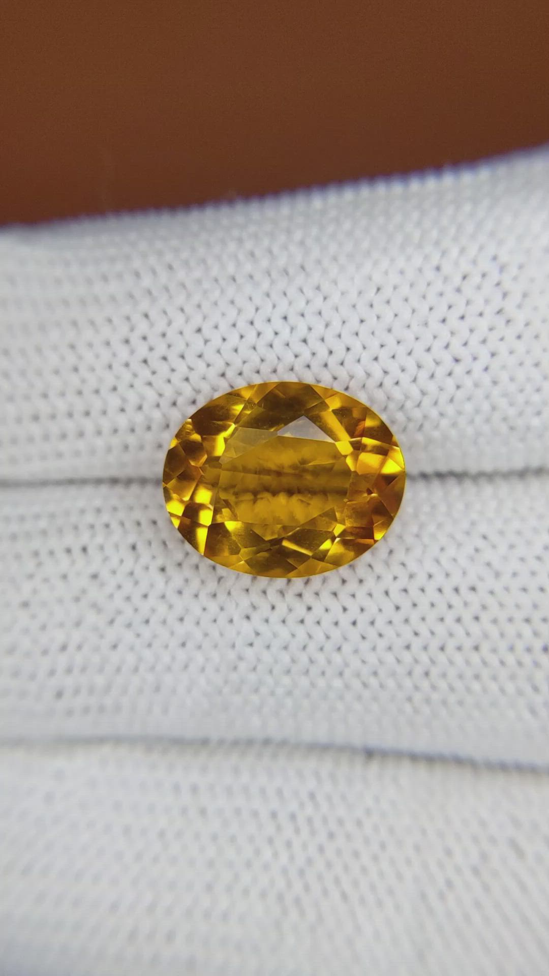 5.56 Ct. Orangish Yellow Citrine from Brazil Size Video