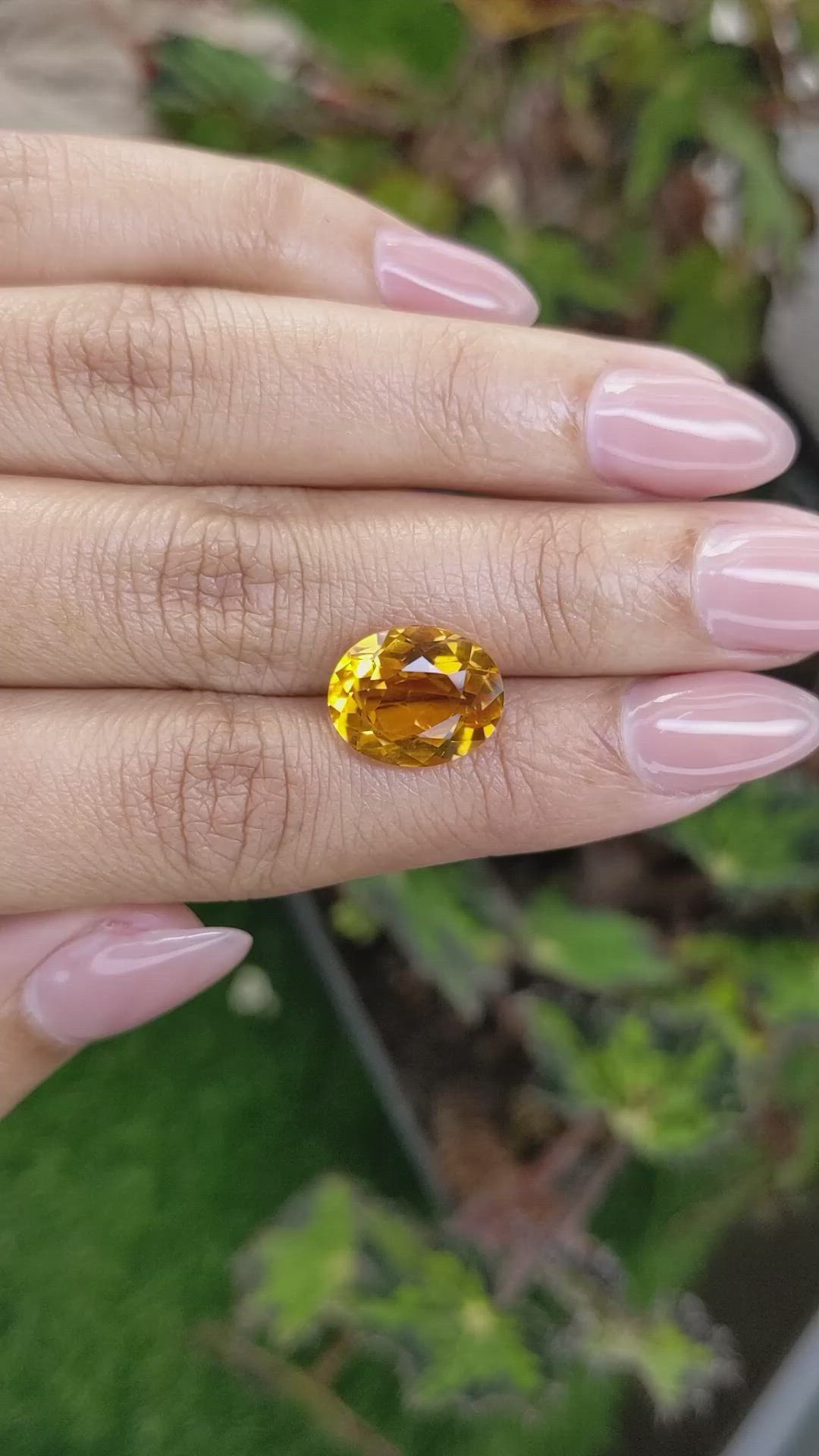 5.56 Ct. Orangish Yellow Citrine from Brazil Size Video