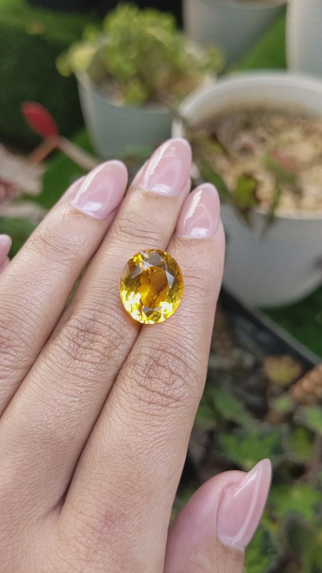 9.09 Ct. Yellow Citrine from Brazil Size Video