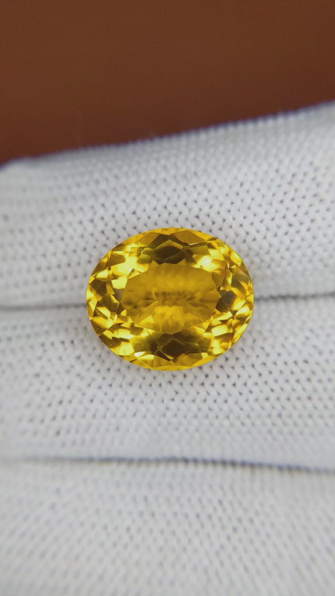 9.09 Ct. Yellow Citrine from Brazil Size Video