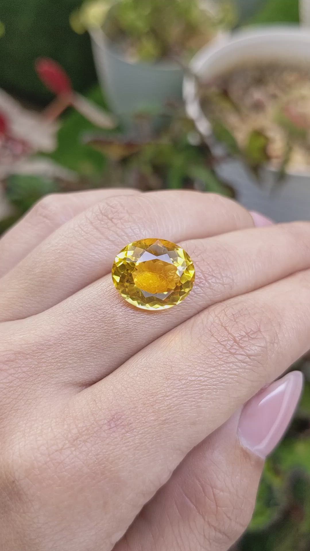 9.09 Ct. Yellow Citrine from Brazil Size Video
