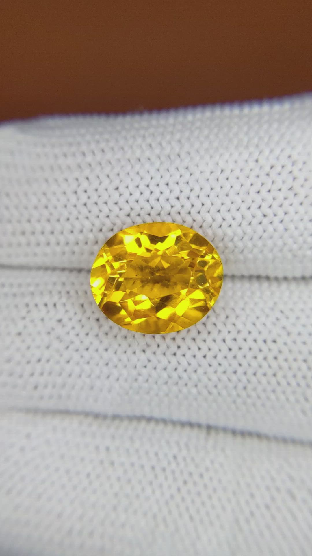 5.58 Ct. Yellow Citrine from Brazil Size Video