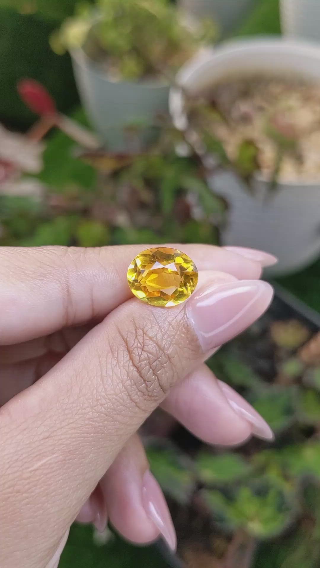 5.58 Ct. Yellow Citrine from Brazil Size Video